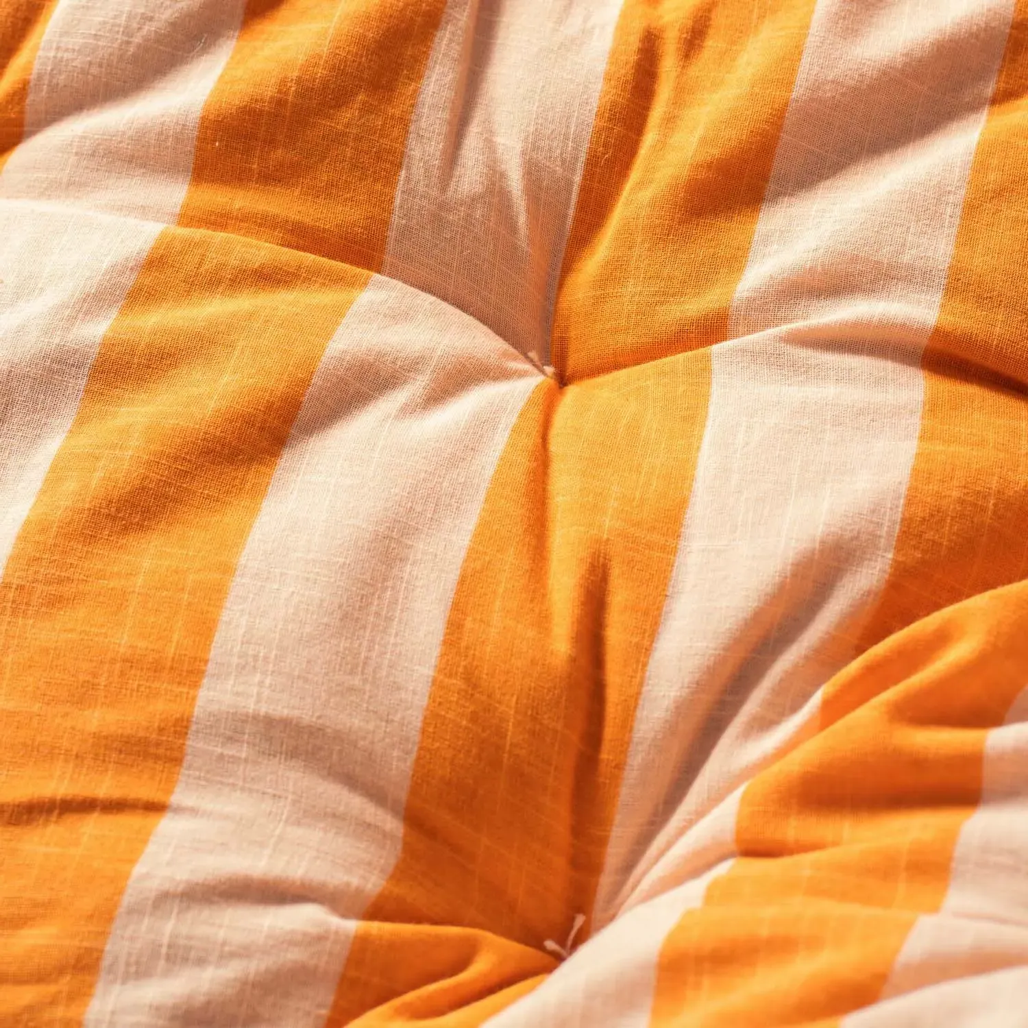Orange Candy Stripe Bench Seat Pad - Orange, Cotton