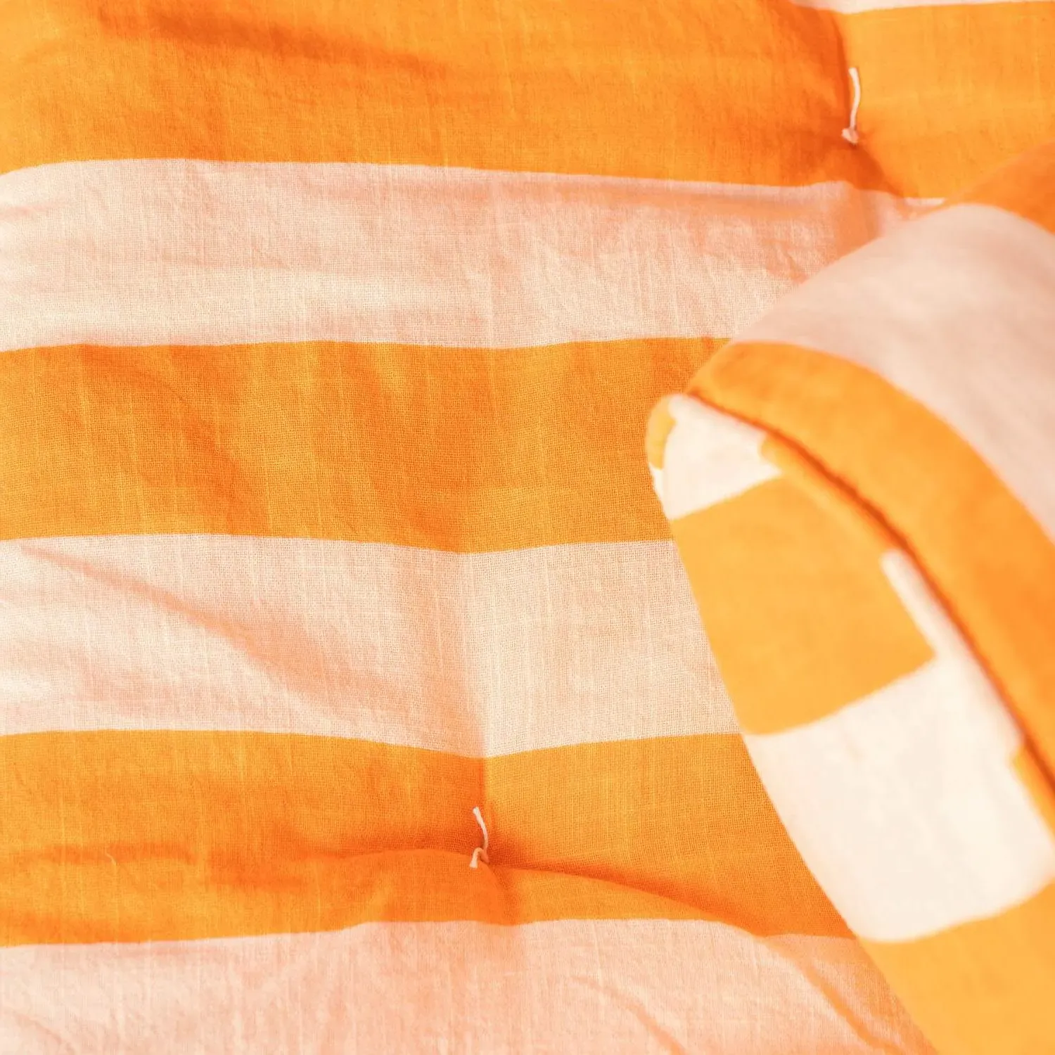 Orange Candy Stripe Small Seat Mat - Cotton
