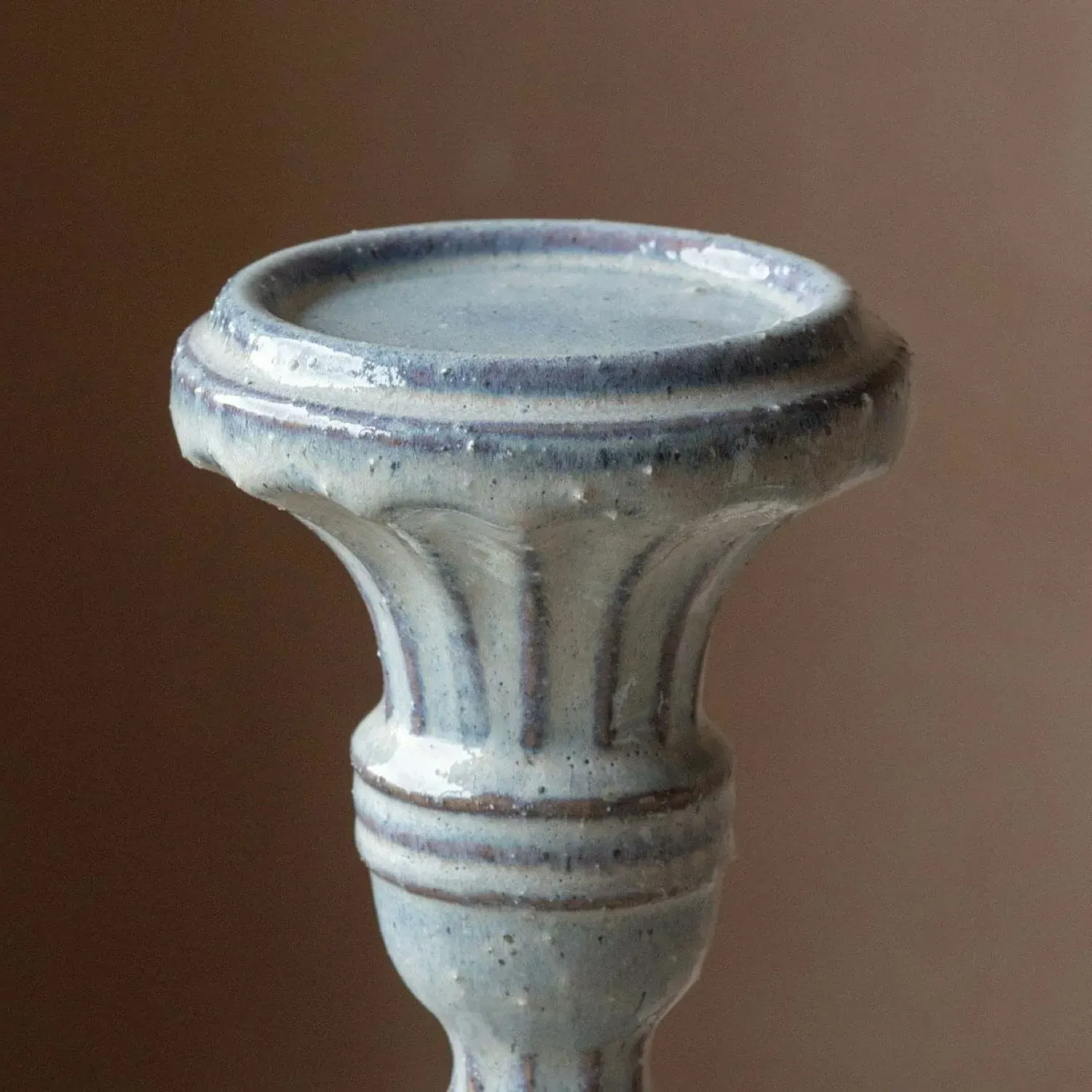 Ornate Pillar Candle Holder - White, Porcelain