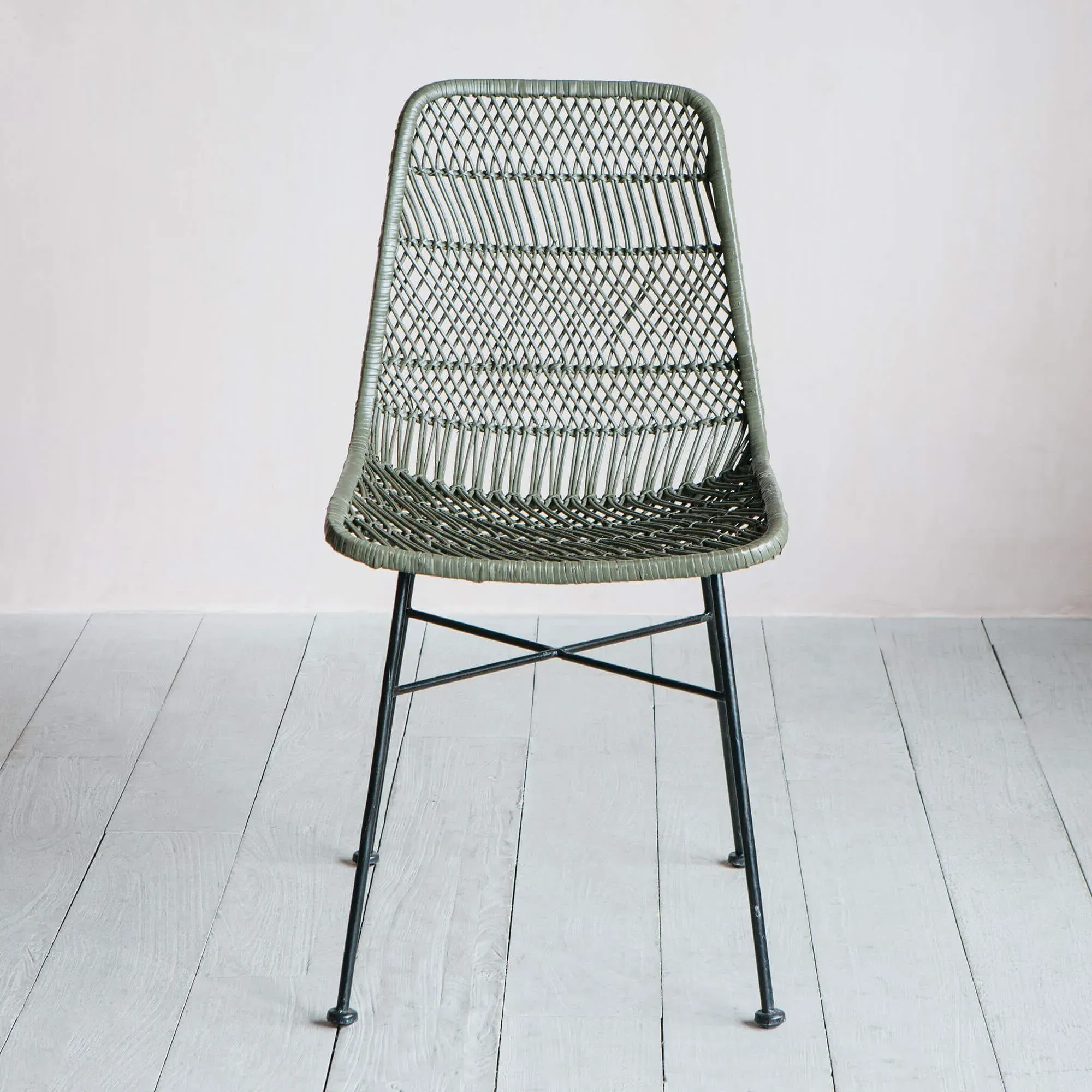 Oslo Dining Chair - Olive Green, Rattan