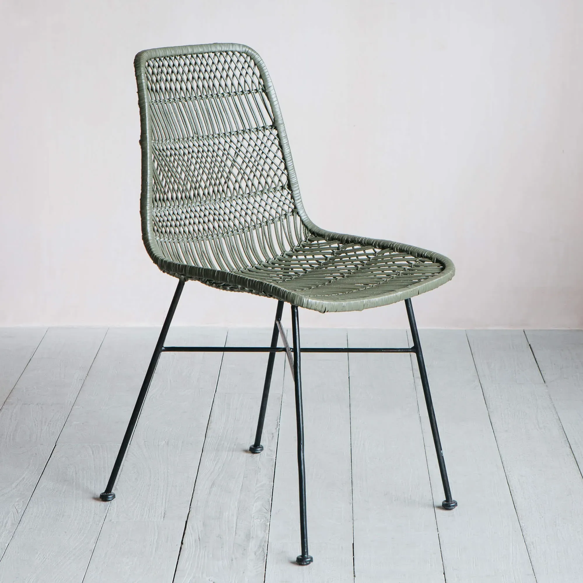 Oslo Dining Chair - Olive Green, Rattan