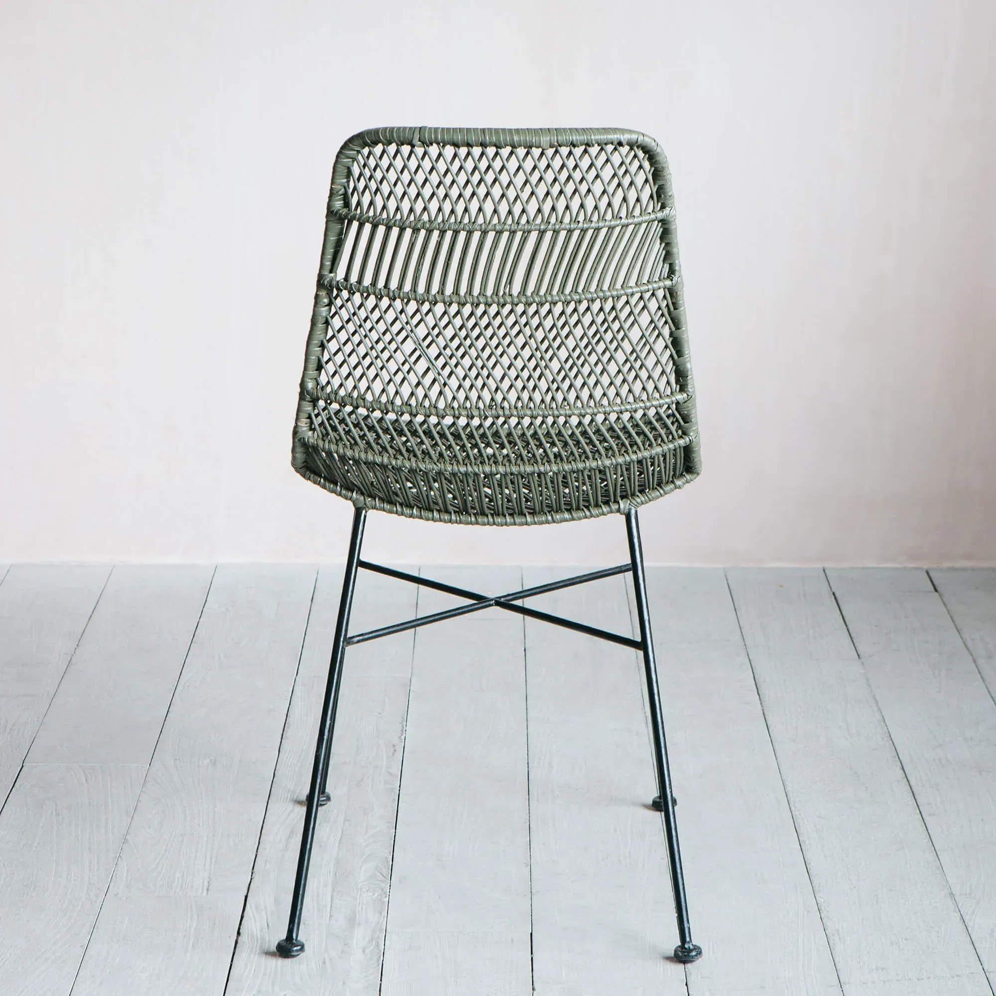 Oslo Dining Chair - Olive Green, Rattan