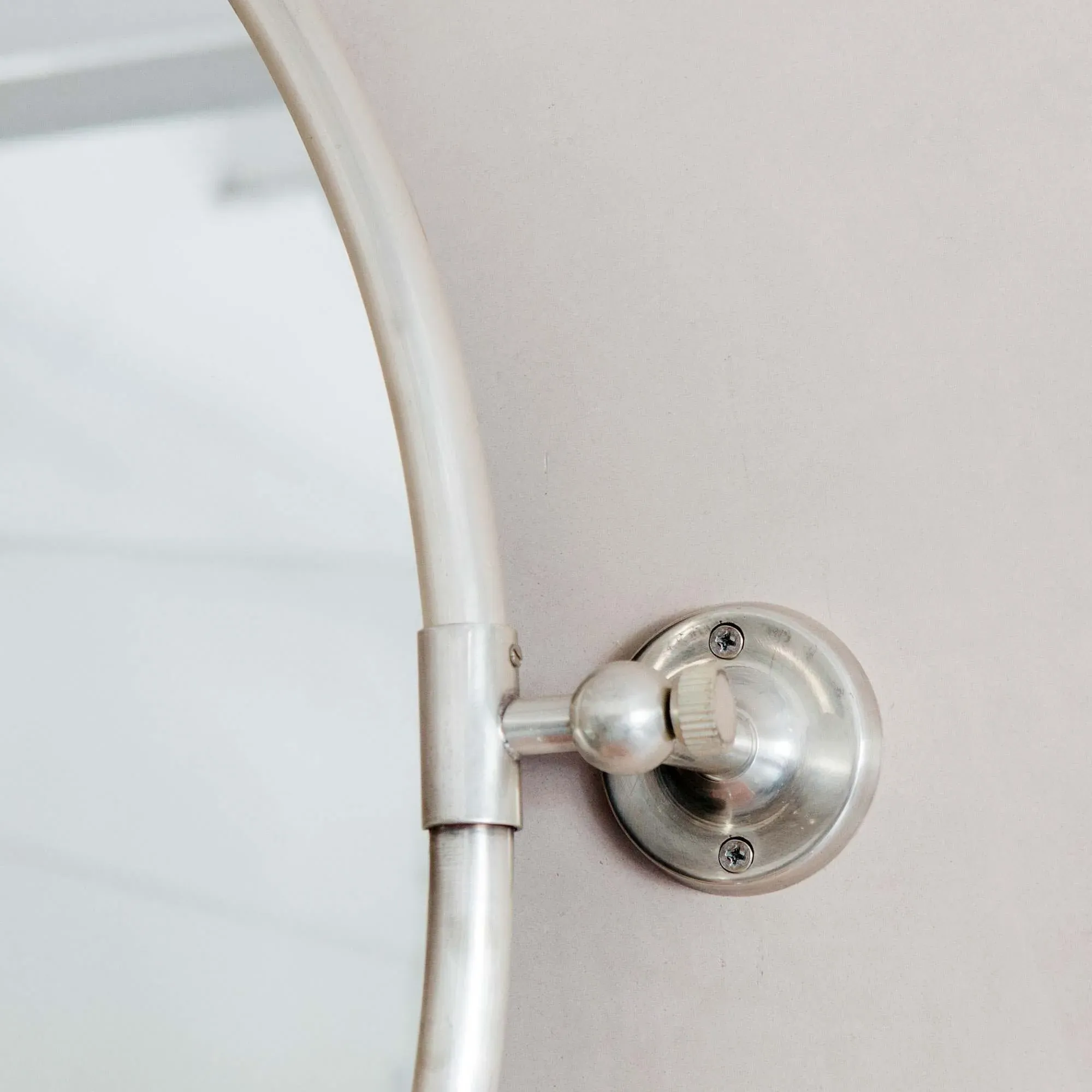 Otto Oval Tilting Mirror - Antique Silver, Brass