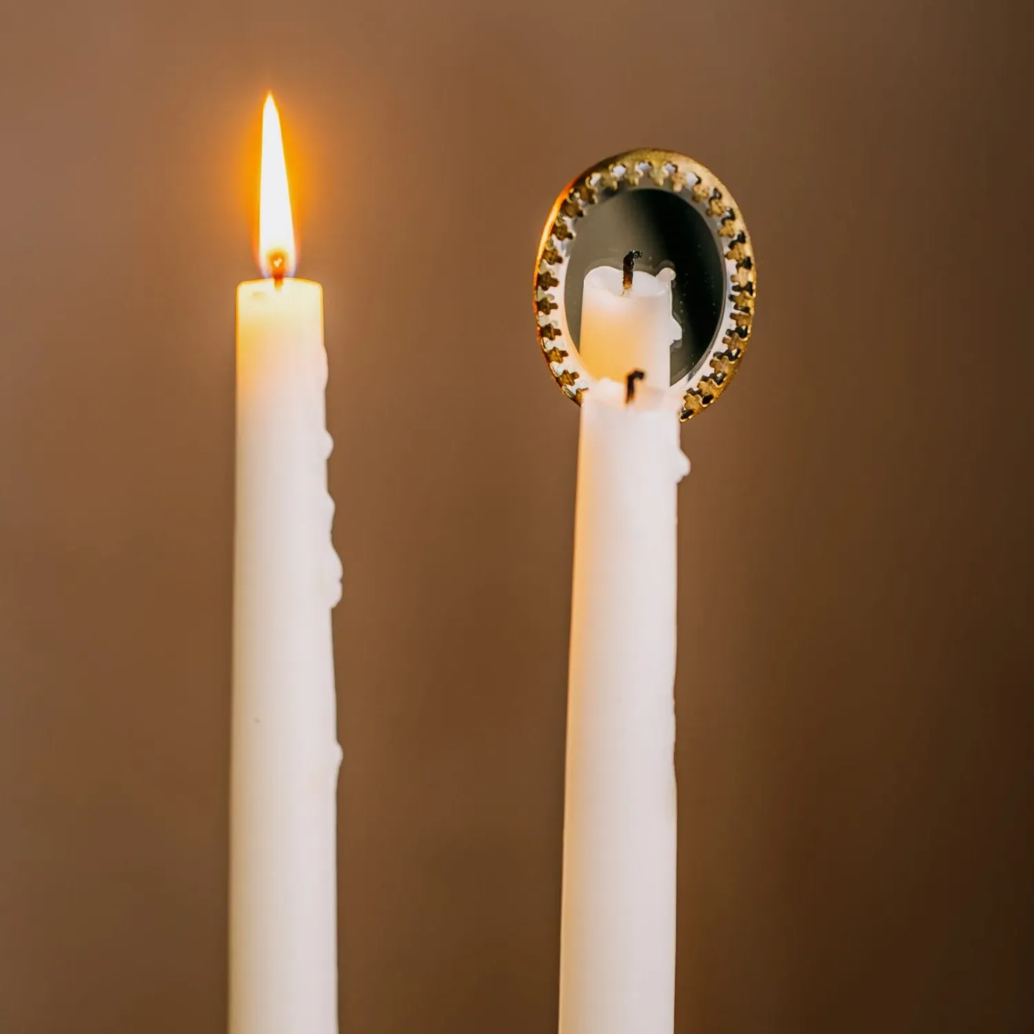 Oval Mirror Candle Charm - Brass