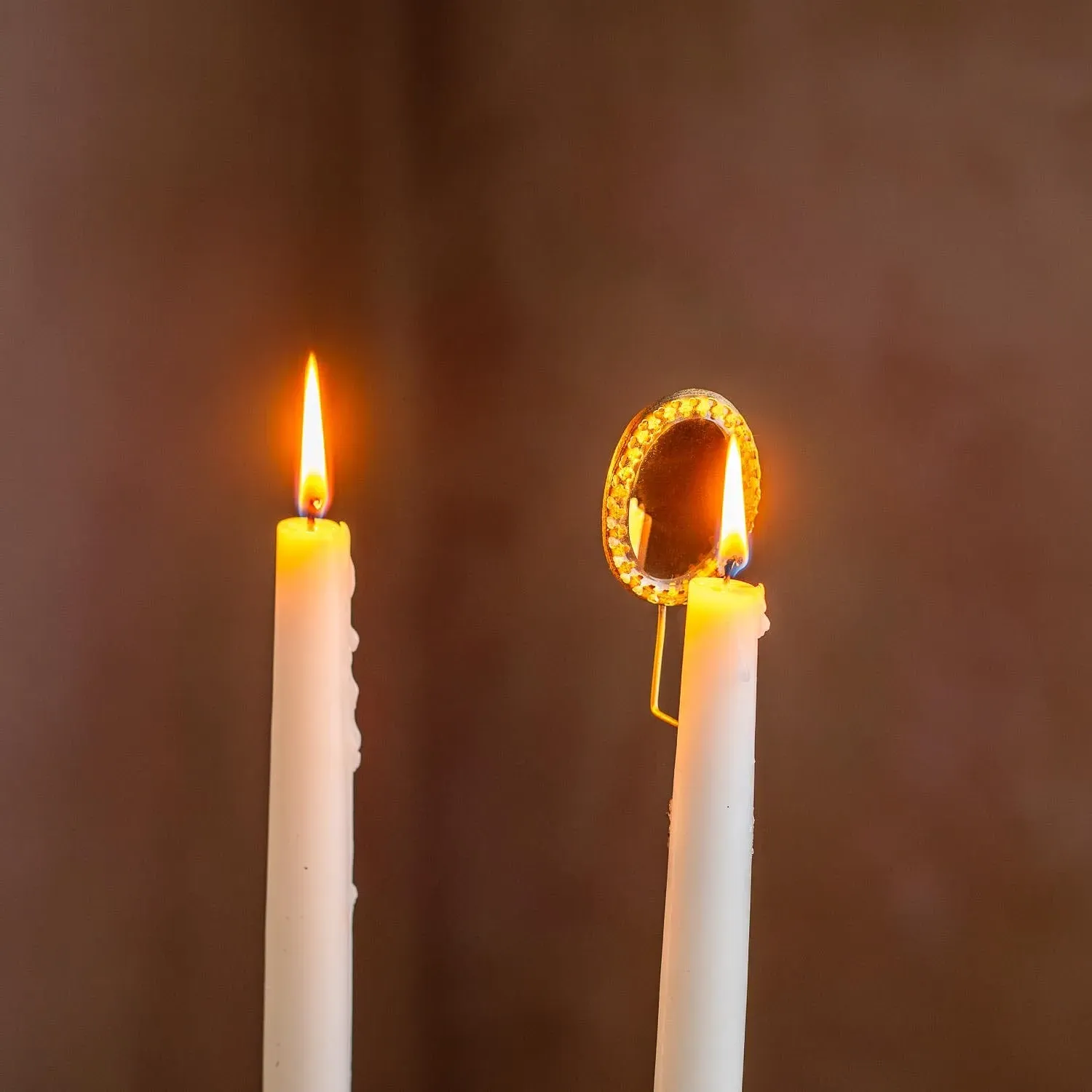 Oval Mirror Candle Charm - Brass image