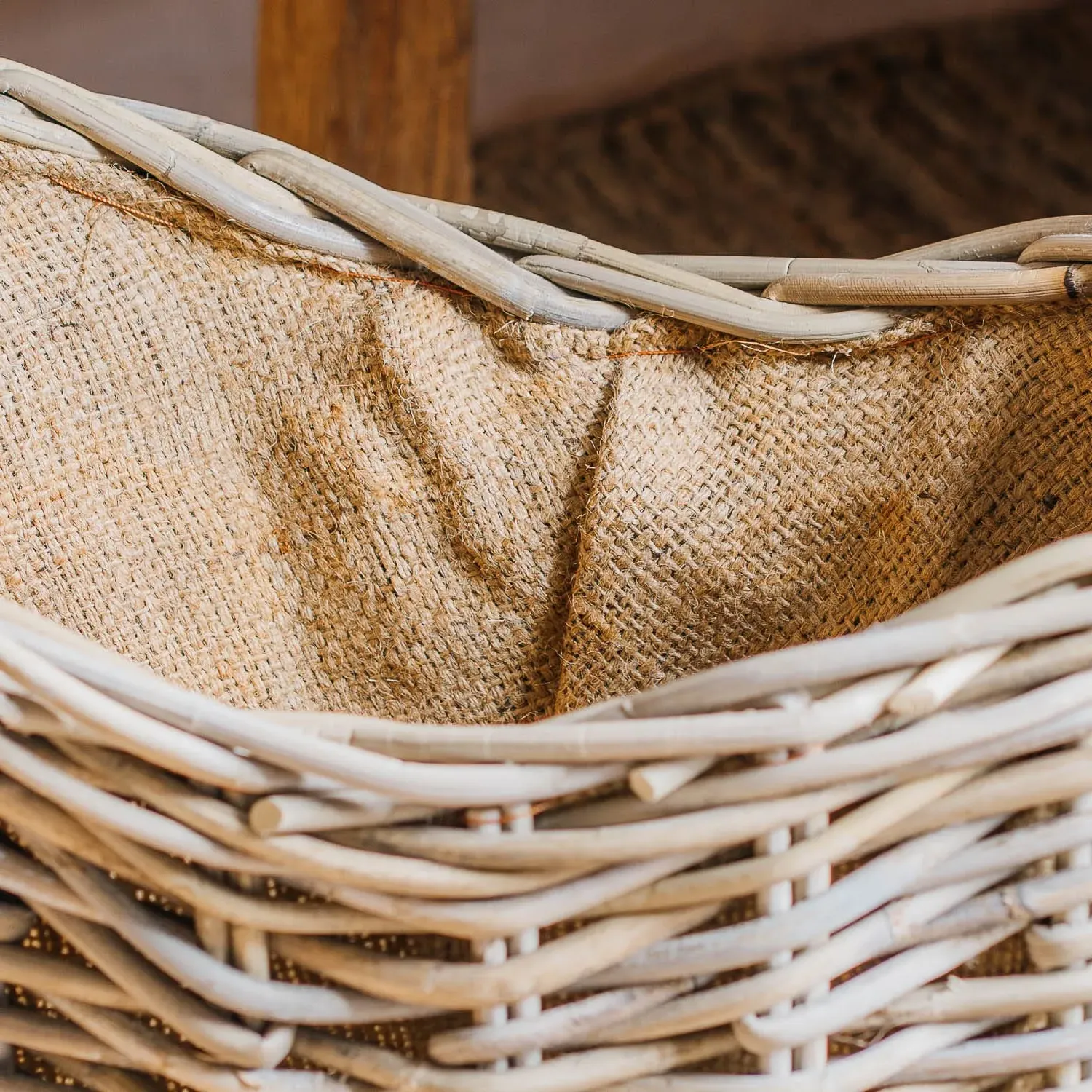 Oval Wicker Basket with Handles - Kubu Rattan