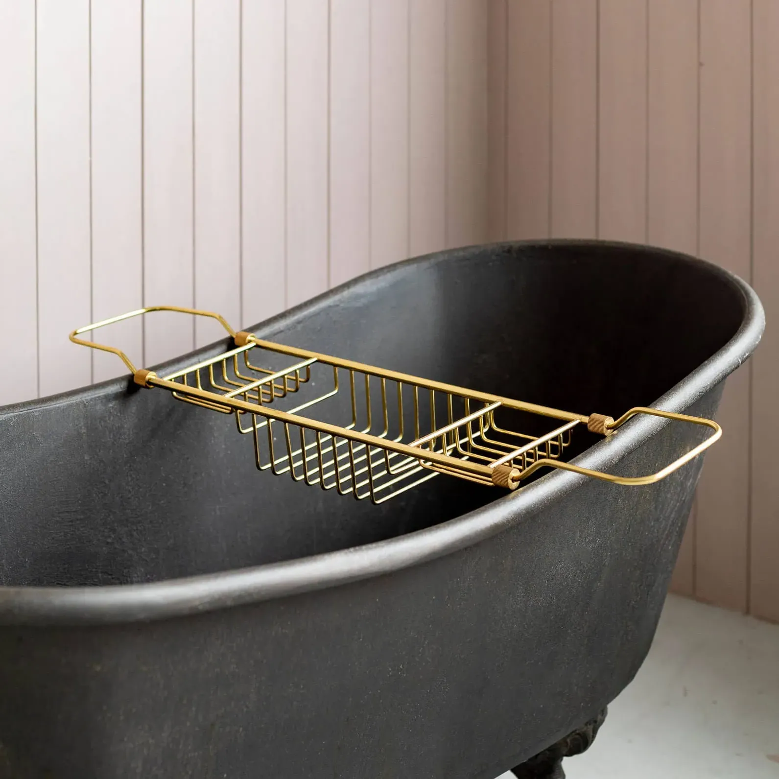 Over the Bath Tub Caddy - Antique Gold, Stainless Steel