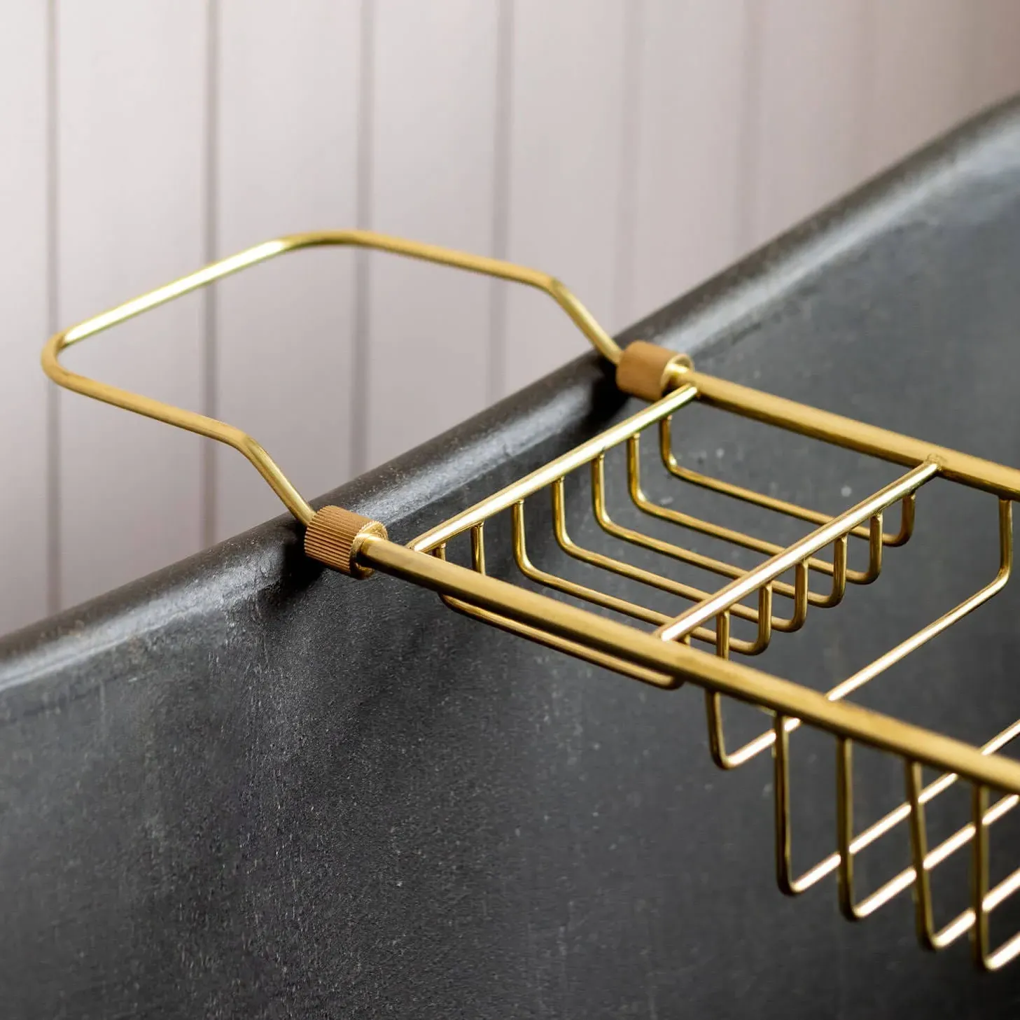 Over the Bath Tub Caddy - Antique Gold, Stainless Steel
