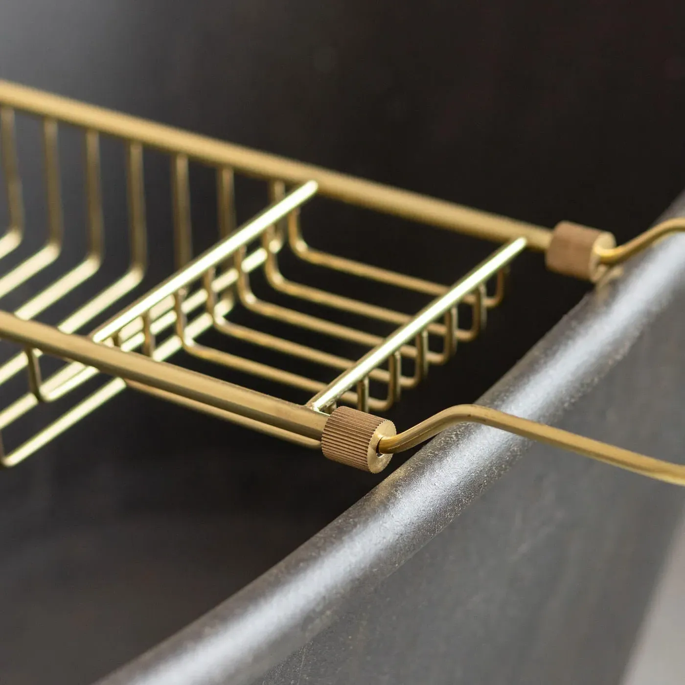 Over the Bath Tub Caddy - Antique Gold, Stainless Steel