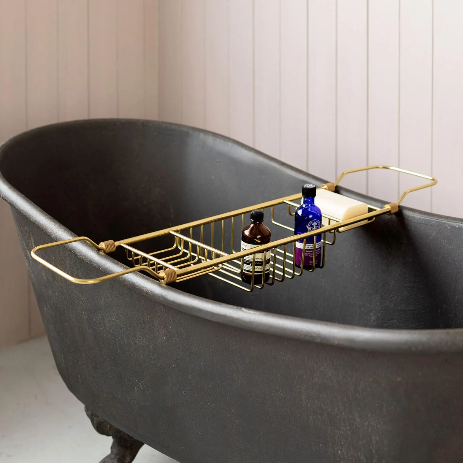 Over the Bath Tub Caddy - Antique Gold, Stainless Steel image
