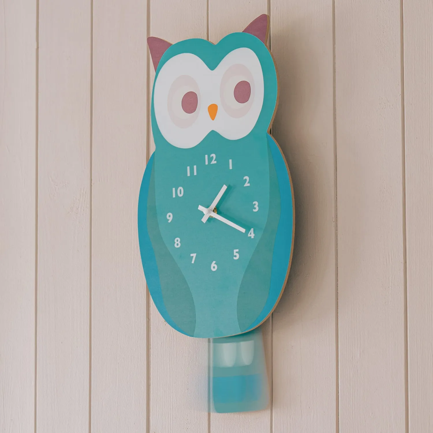 Owl Wooden Wall Clock with Pendulum - Plywood