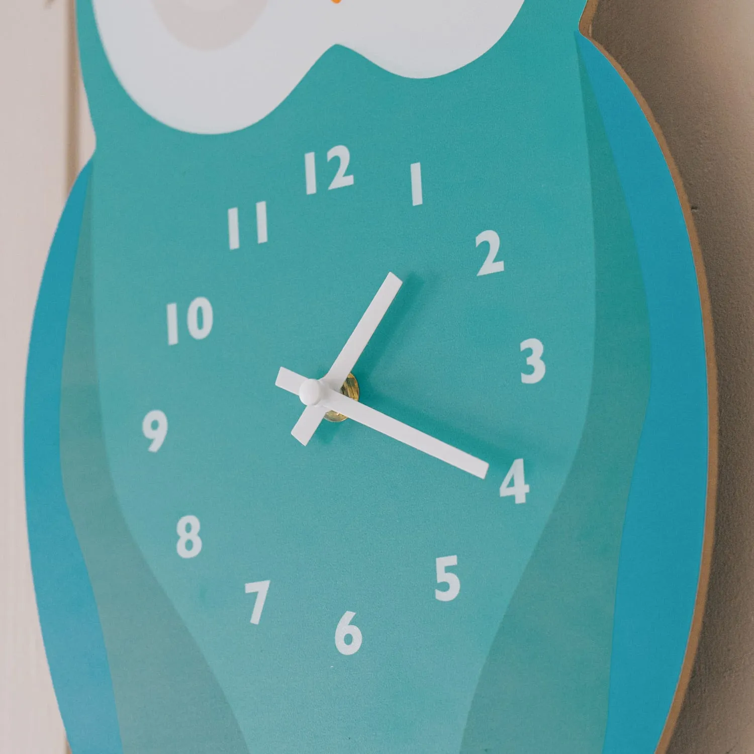 Owl Wooden Wall Clock with Pendulum - Plywood