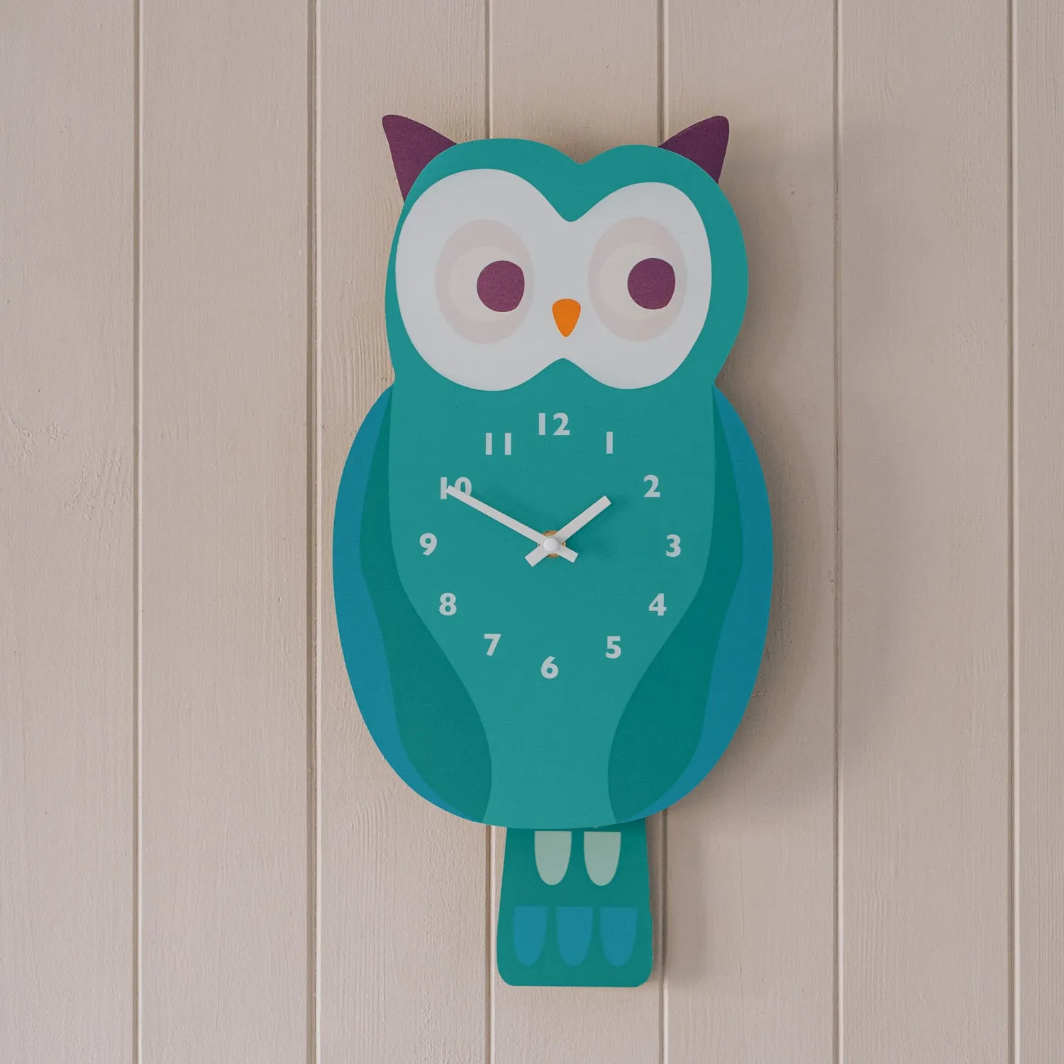 Owl Wooden Wall Clock with Pendulum - Plywood