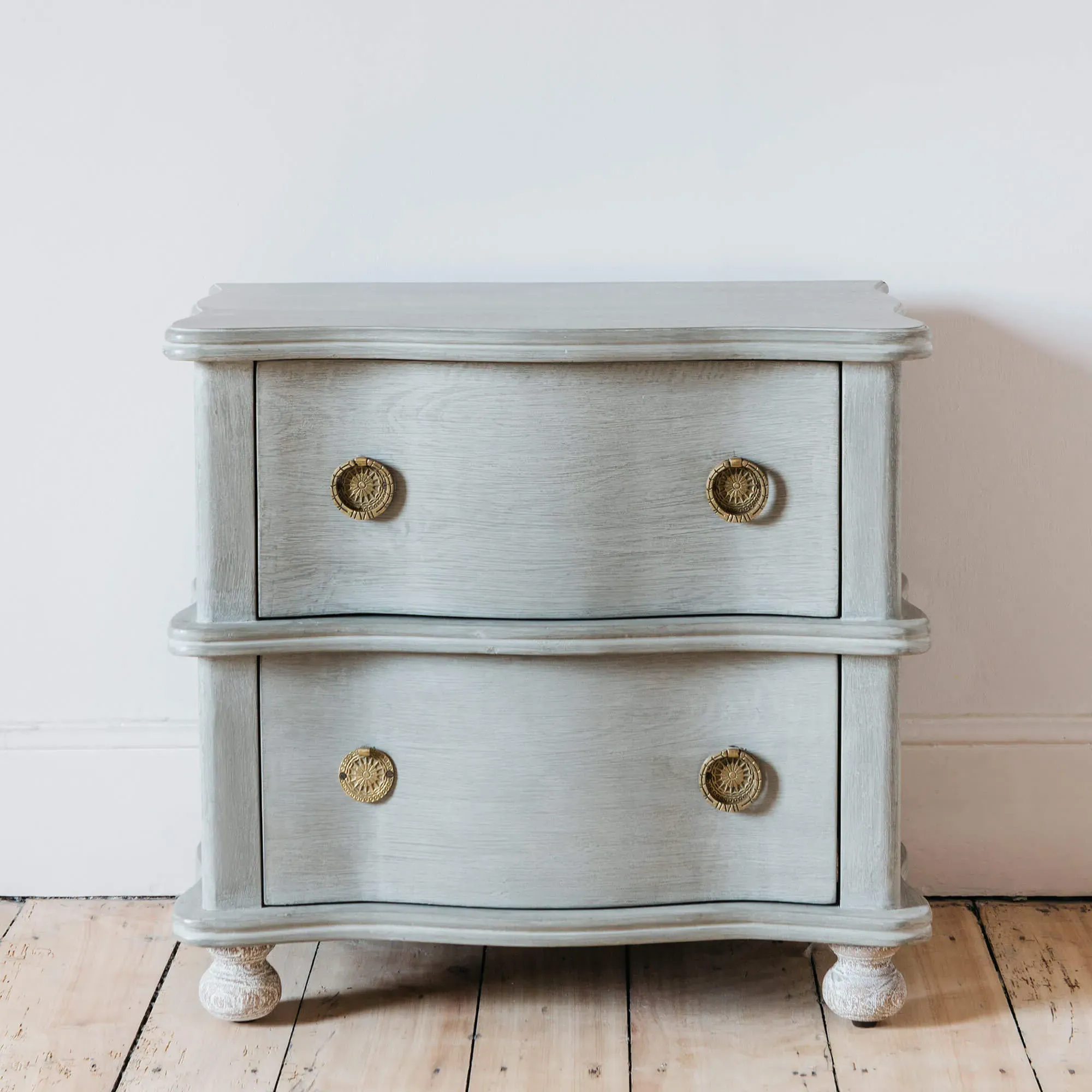 Oyster Two Drawer Bedside Table - Mango Wood