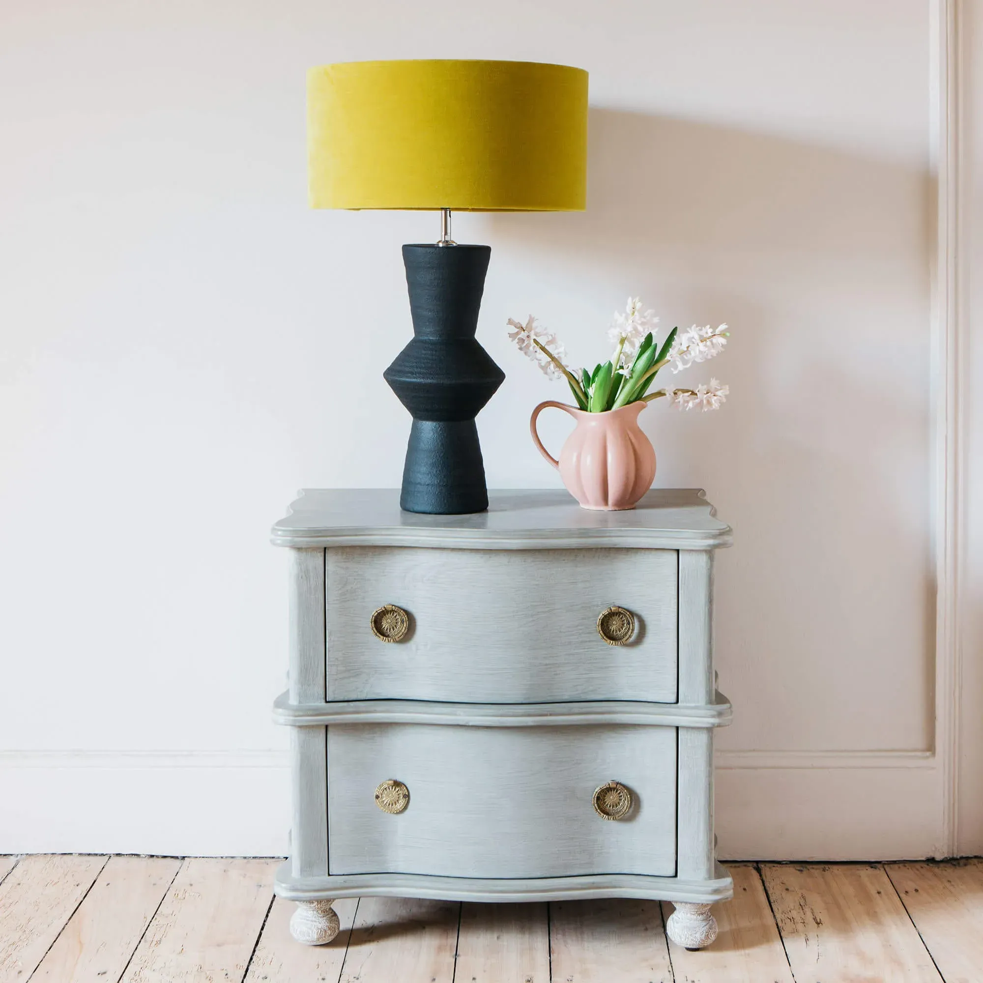 Oyster Two Drawer Bedside Table - Mango Wood