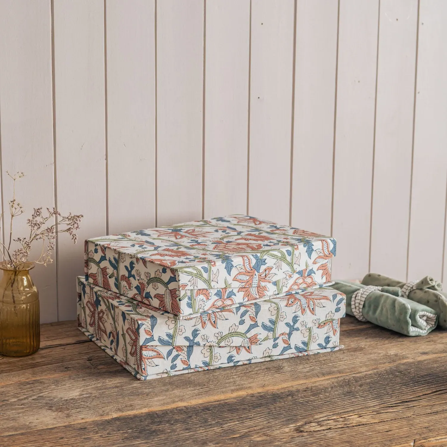 Padma Large Floral Storage Box - Cotton