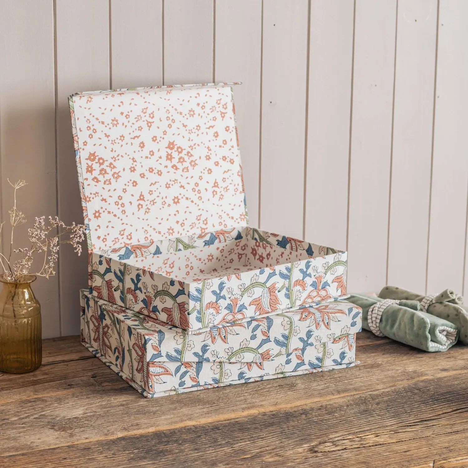 Padma Small Floral Storage Box - Cotton