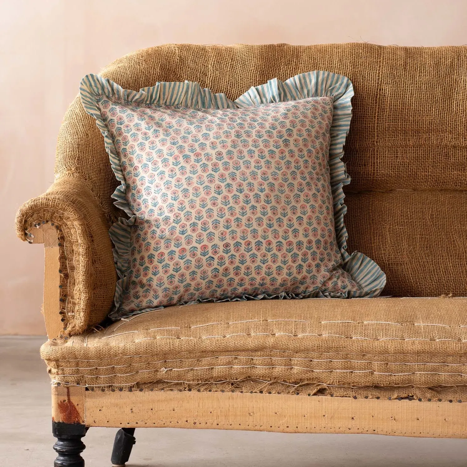 Paloma Square Cushion - Blue, Cotton image