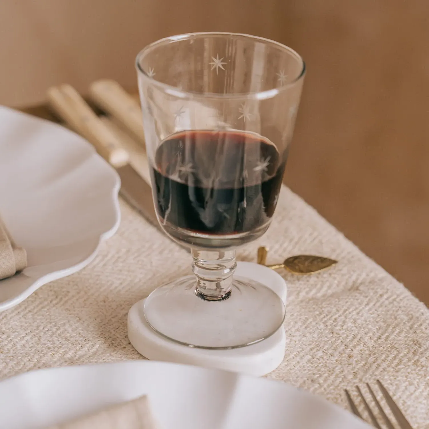 Pear Marble Coaster - White, Marble