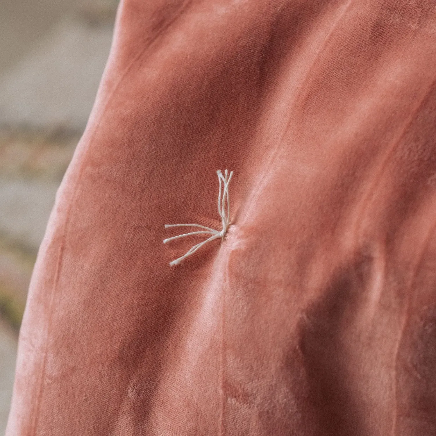 Pebble Super King Size Quilt - Tea Rose, Cotton Velvet