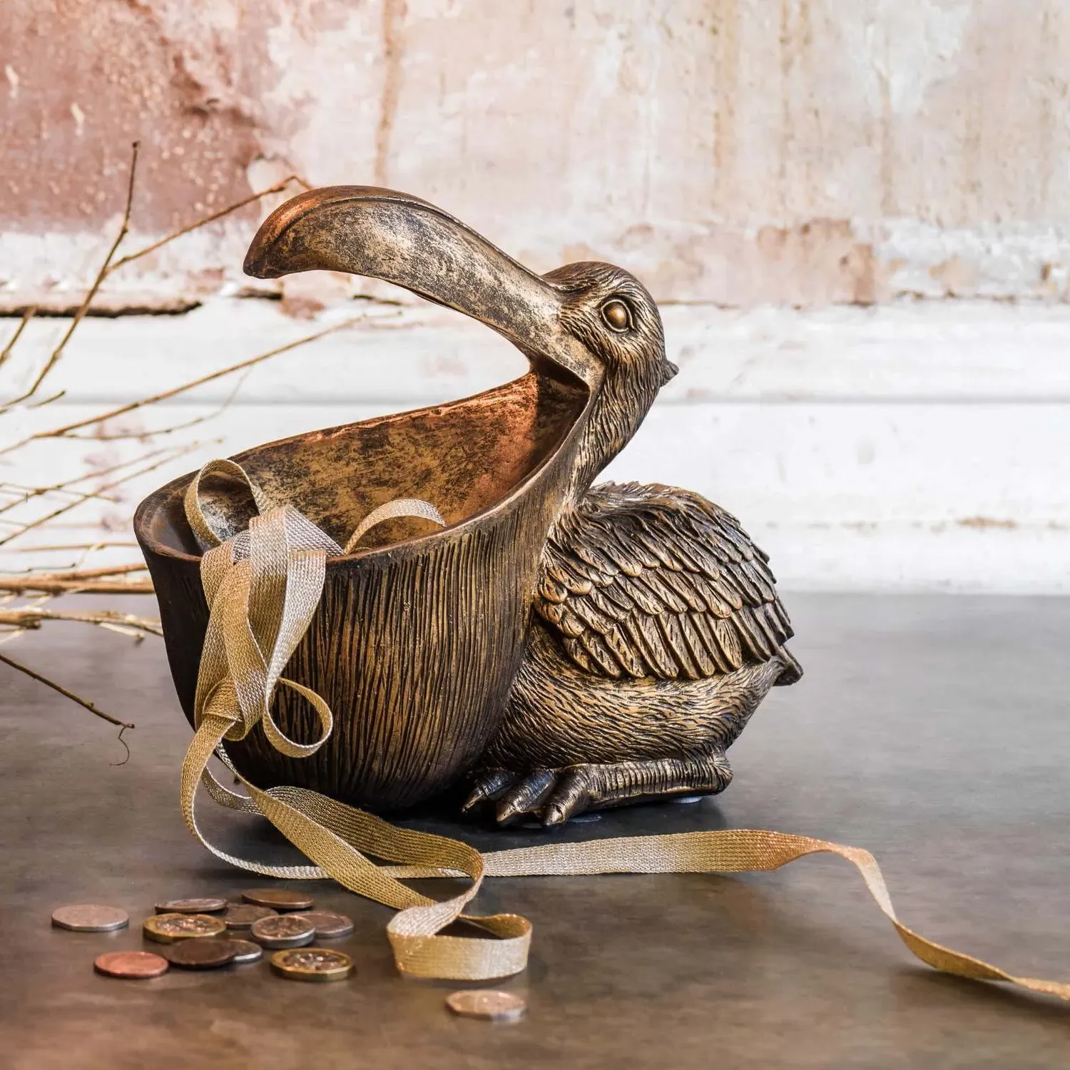 Percy Pelican Dish - Bronze, Resin image