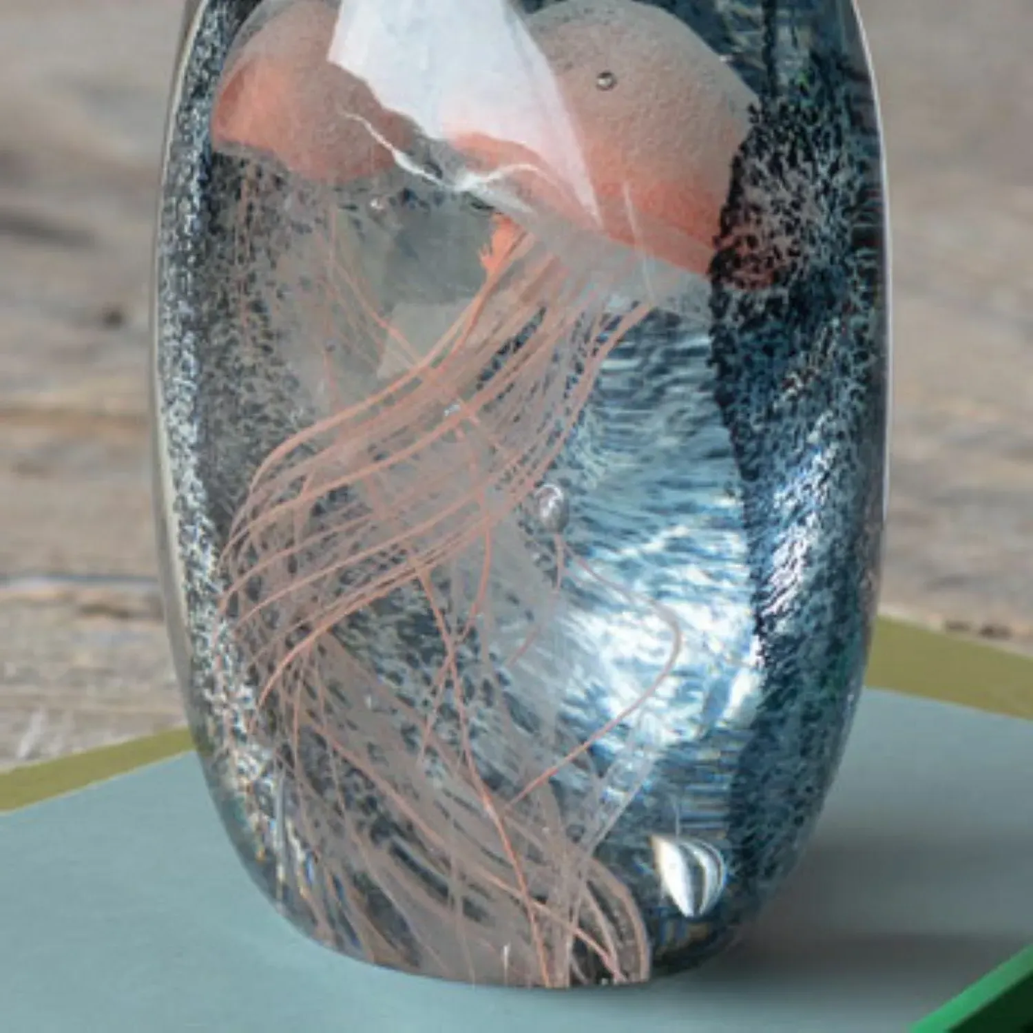 Pink Jellyfish Paperweight - Glass