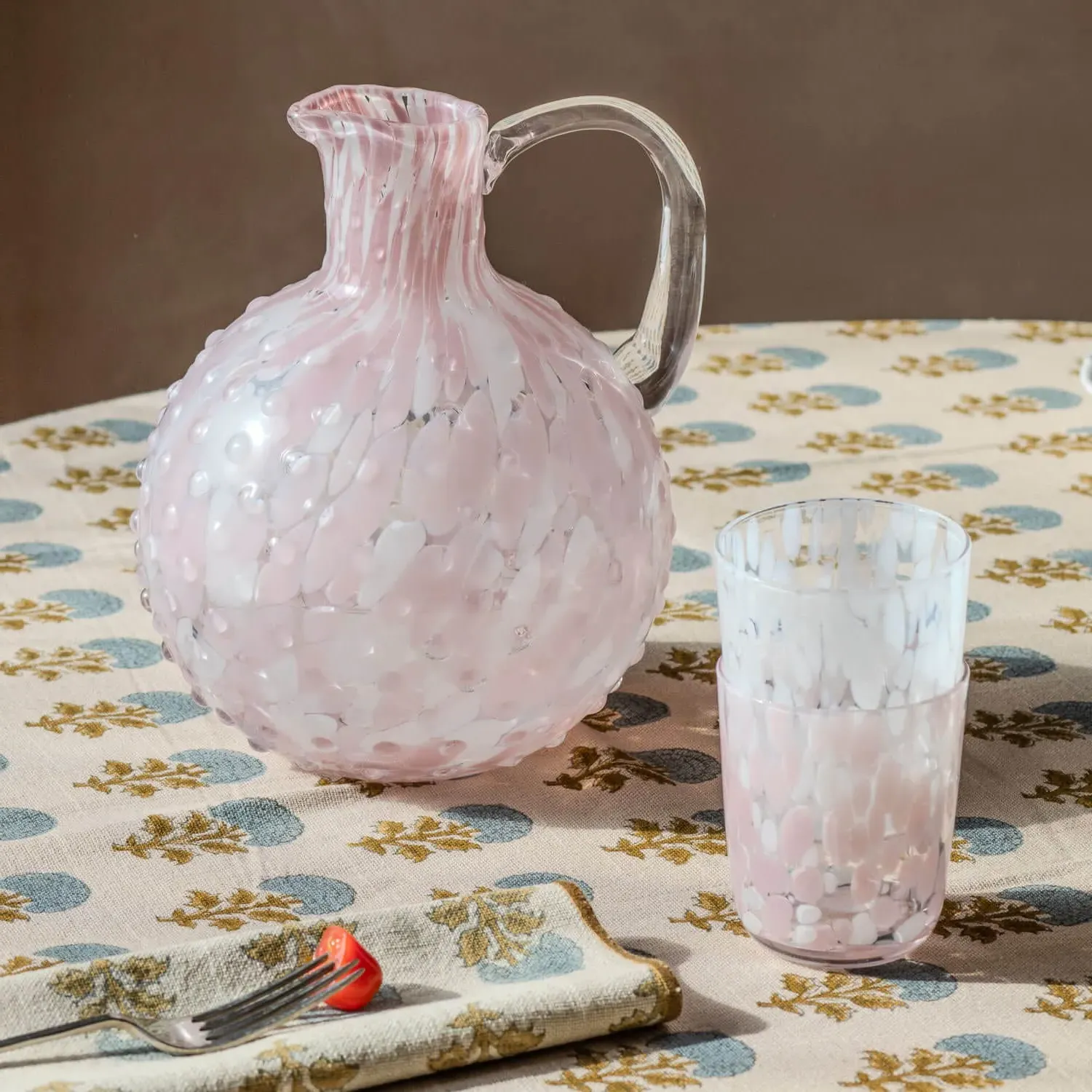 Pink Speckle Glass Pitcher - Pink, Glass image