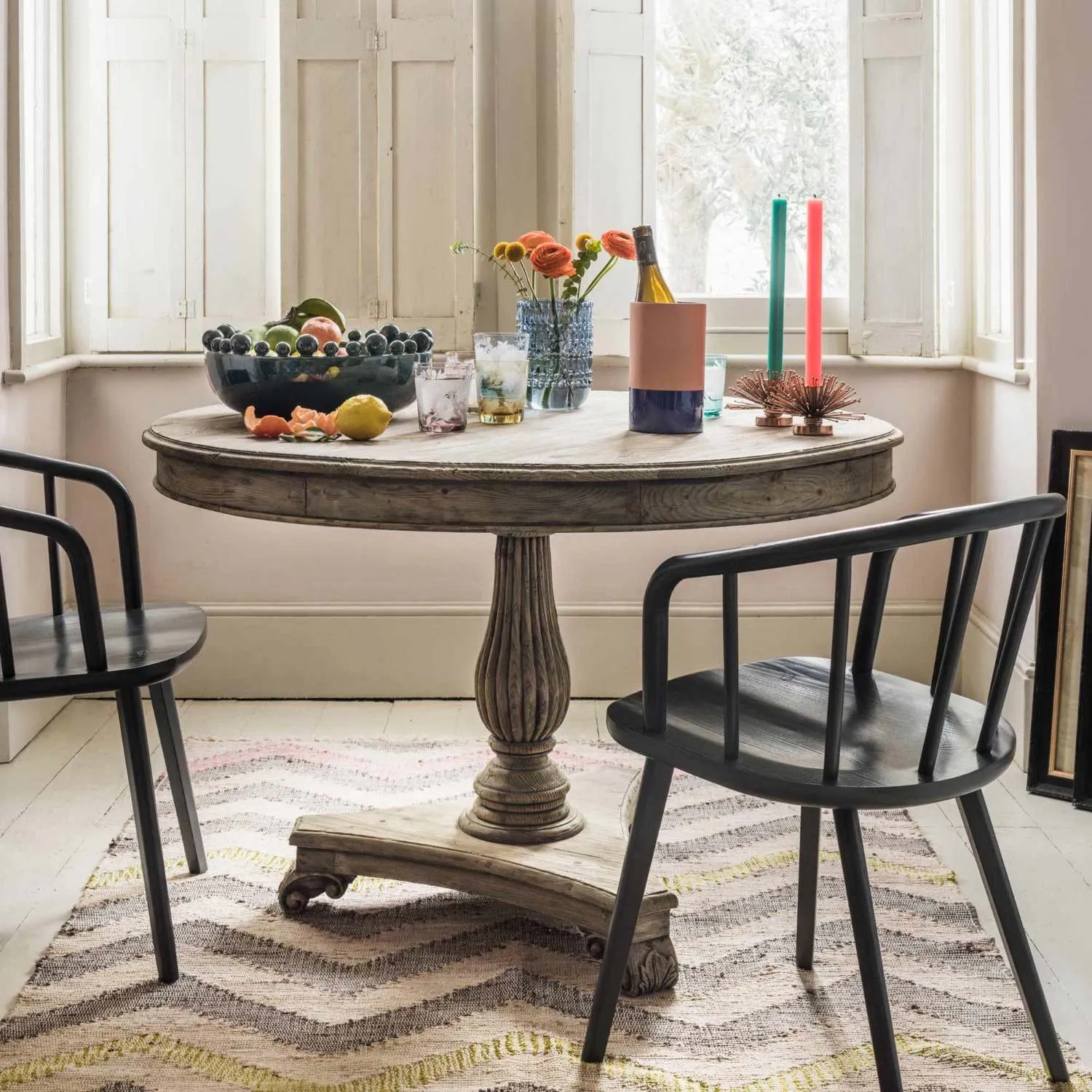 Pioneer 4-Seater Round Dining Table - Reclaimed Pine