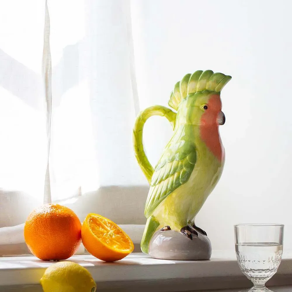 Polly the Parrot Pitcher - Sandstone