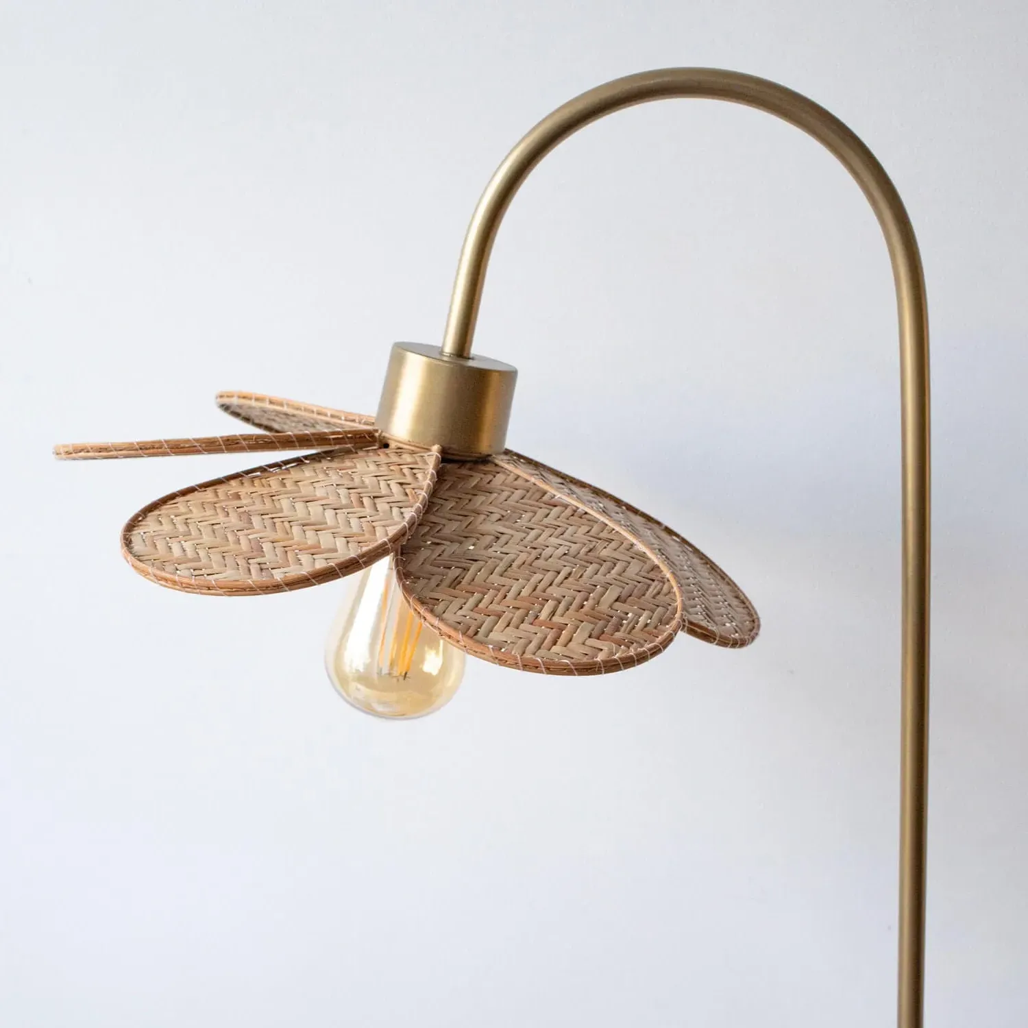Primrose Table Lamp - Brass, Wicker