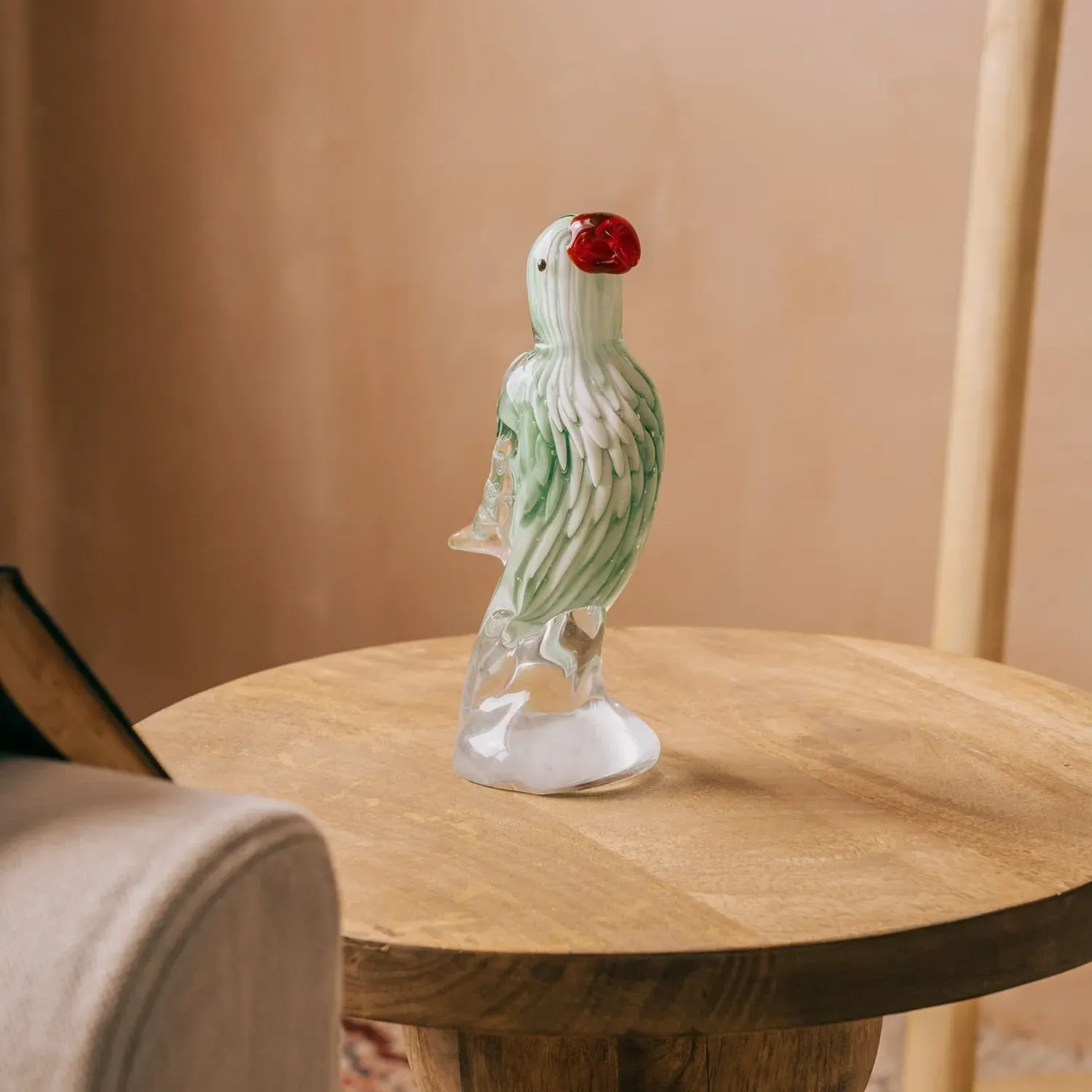 Priya the Parrot Glass Ornament - Clear Glass image