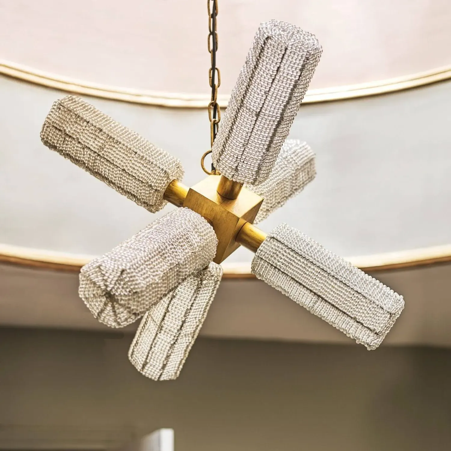 Prospero Beaded Pendant Light - Gold