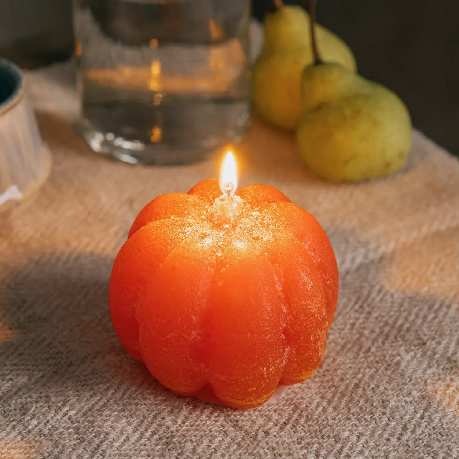 Pumpkin Candle - Orange, Paraffin Wax