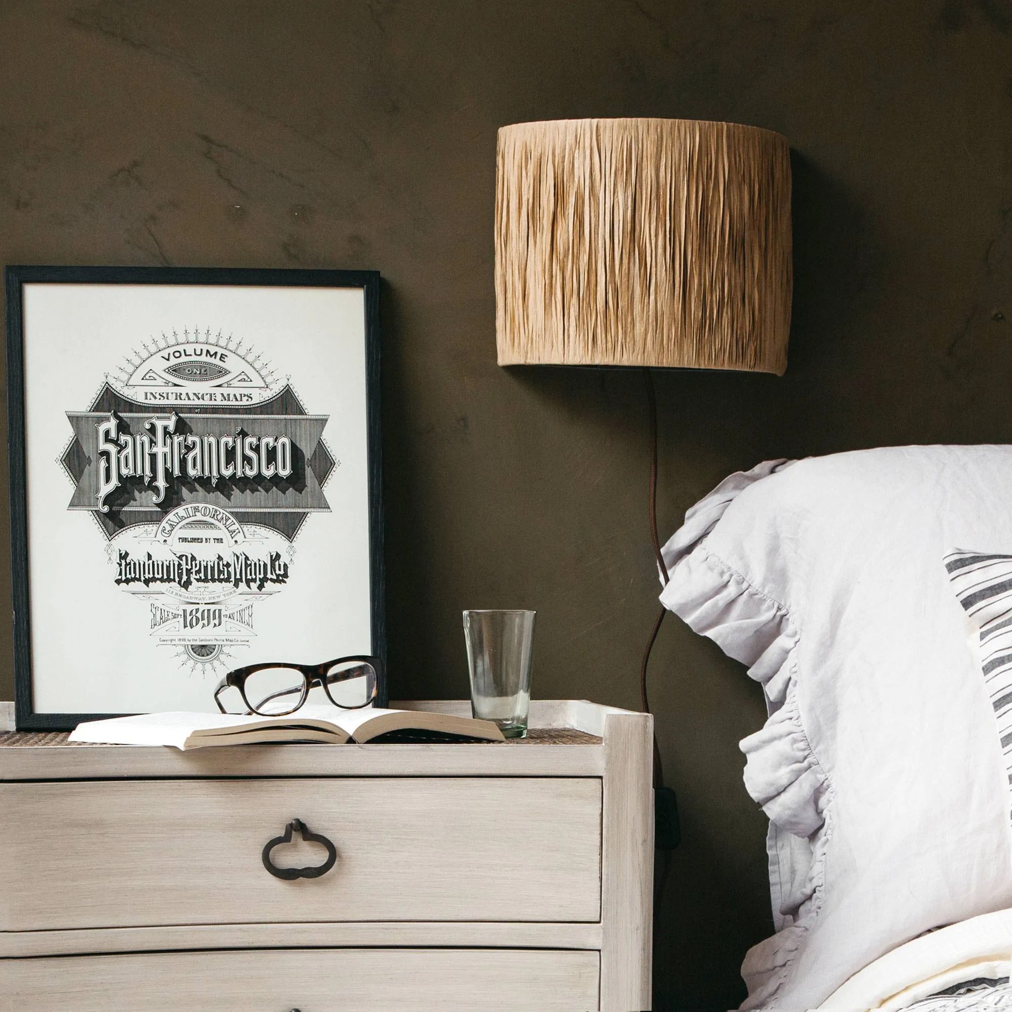 Raffia Wall Light - Natural, Metal