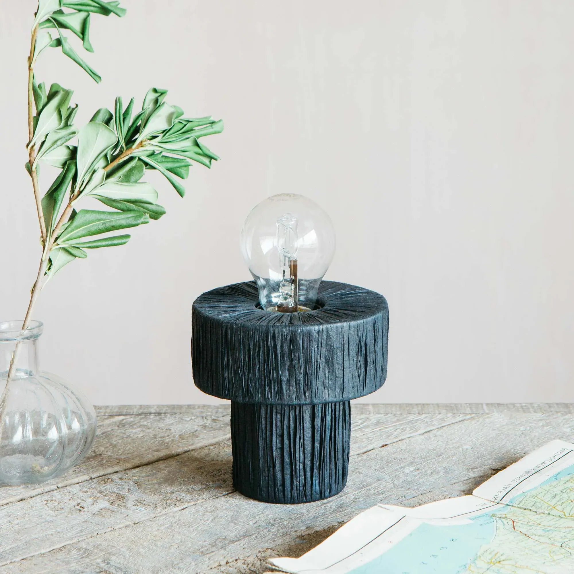 Raffy Table Lamp - Black, Raffia image
