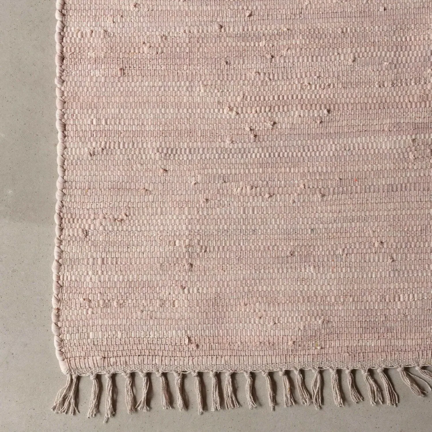 Rag Rug Floor Runner - Rose Pink, Cotton
