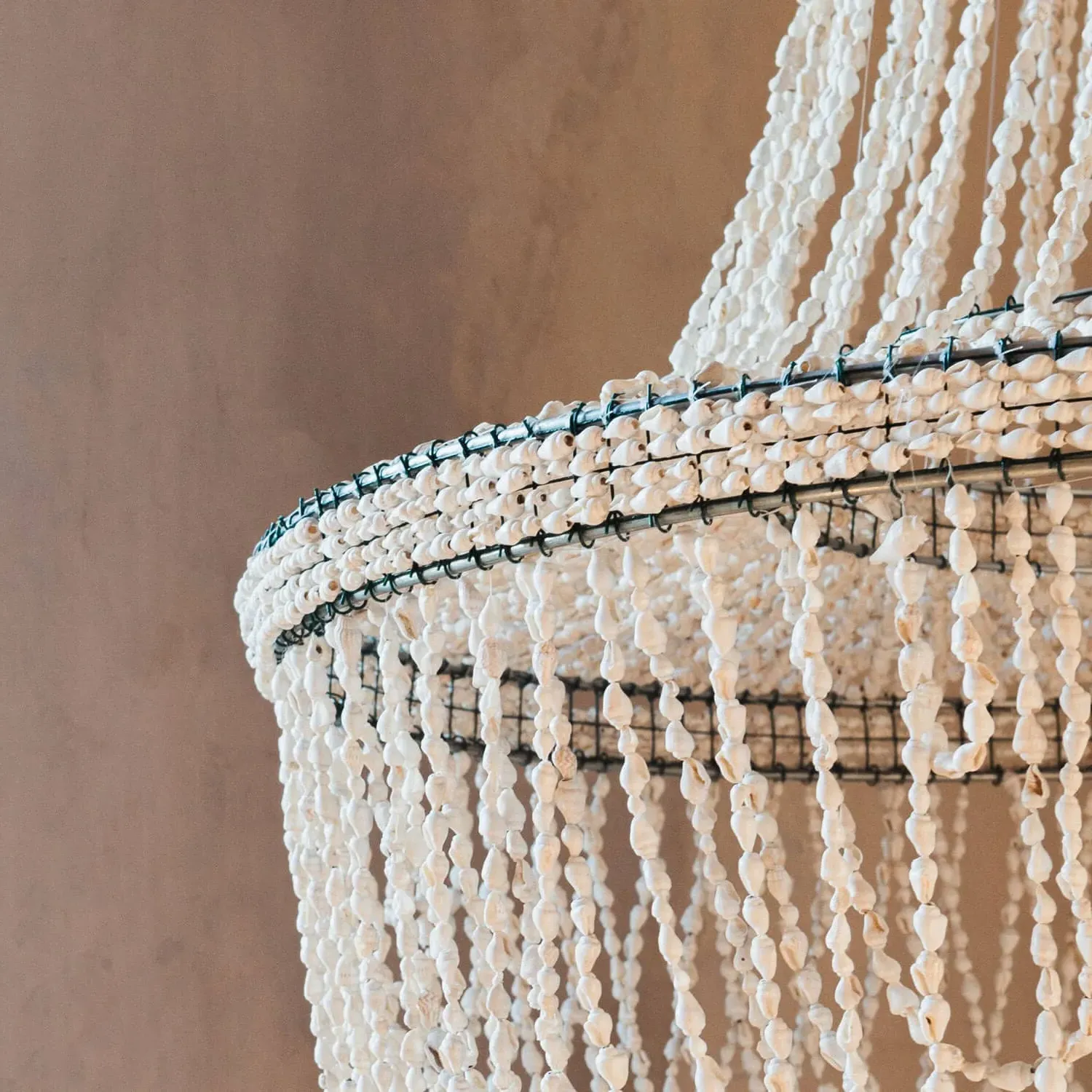 Rani Shell Beaded Lampshade - Natural