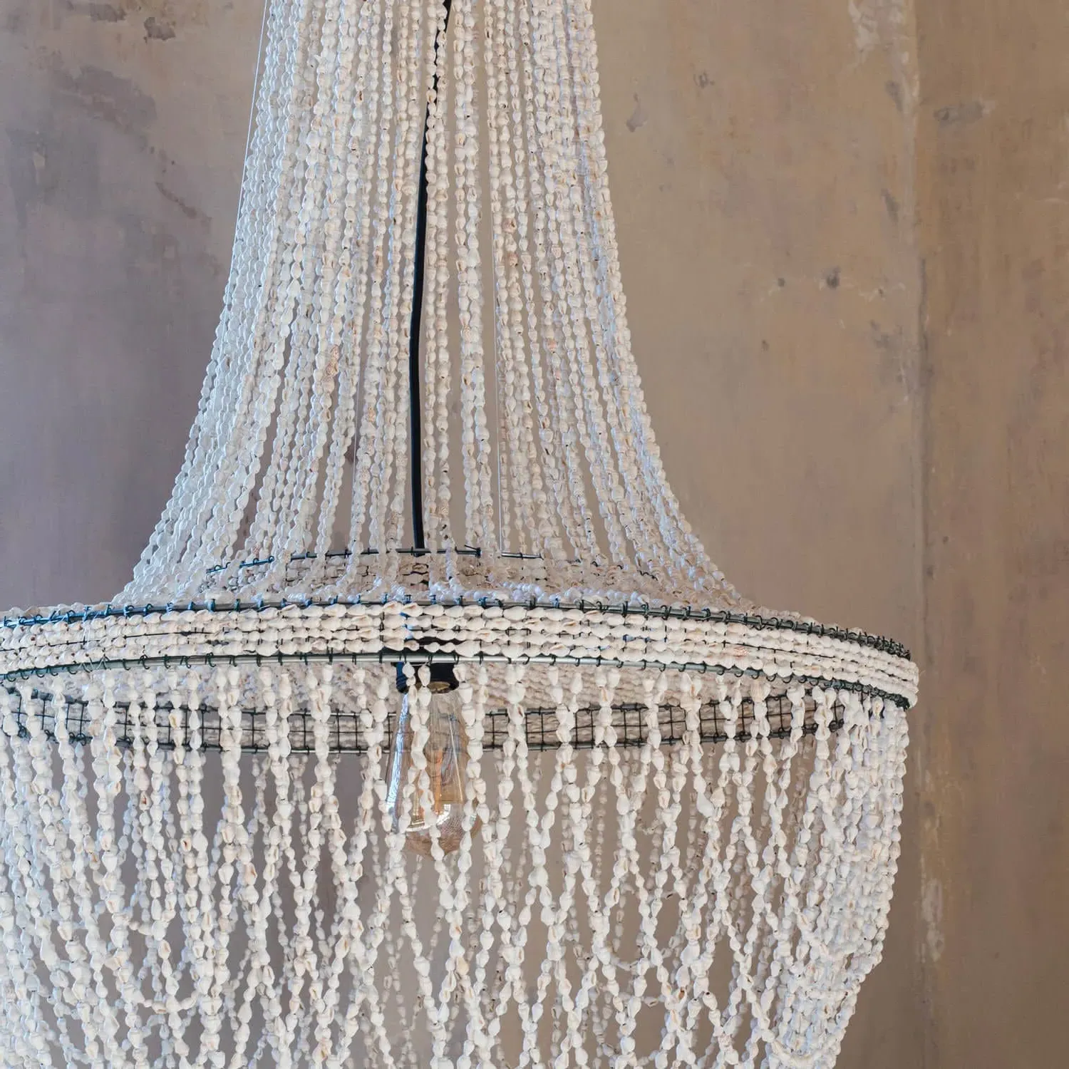 Rani Shell Beaded Lampshade - Natural