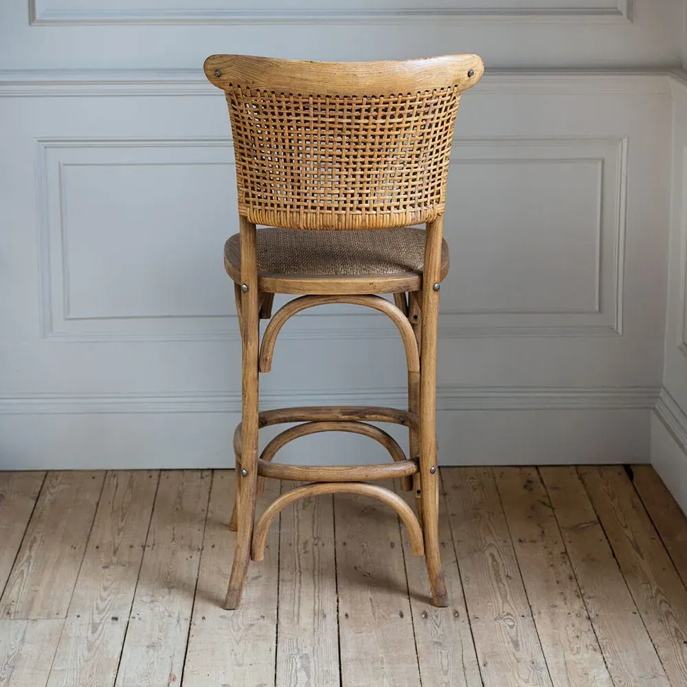 Rattan Kitchen Stool - Natural, Oak