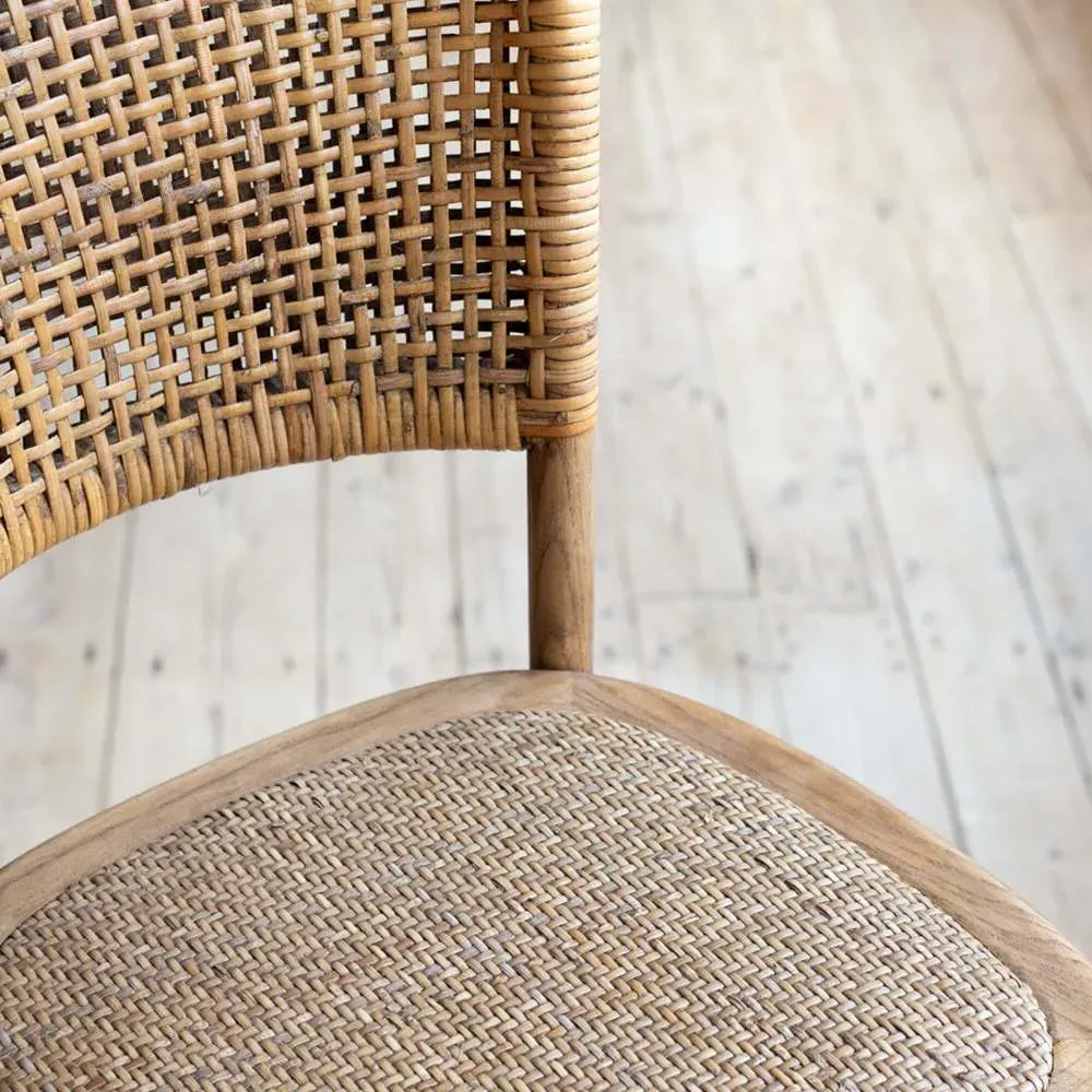 Rattan Kitchen Stool - Natural, Oak