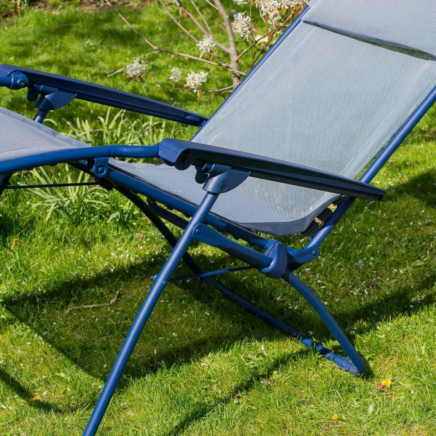Reclining Garden Chair - Indigo Blue, Canvas