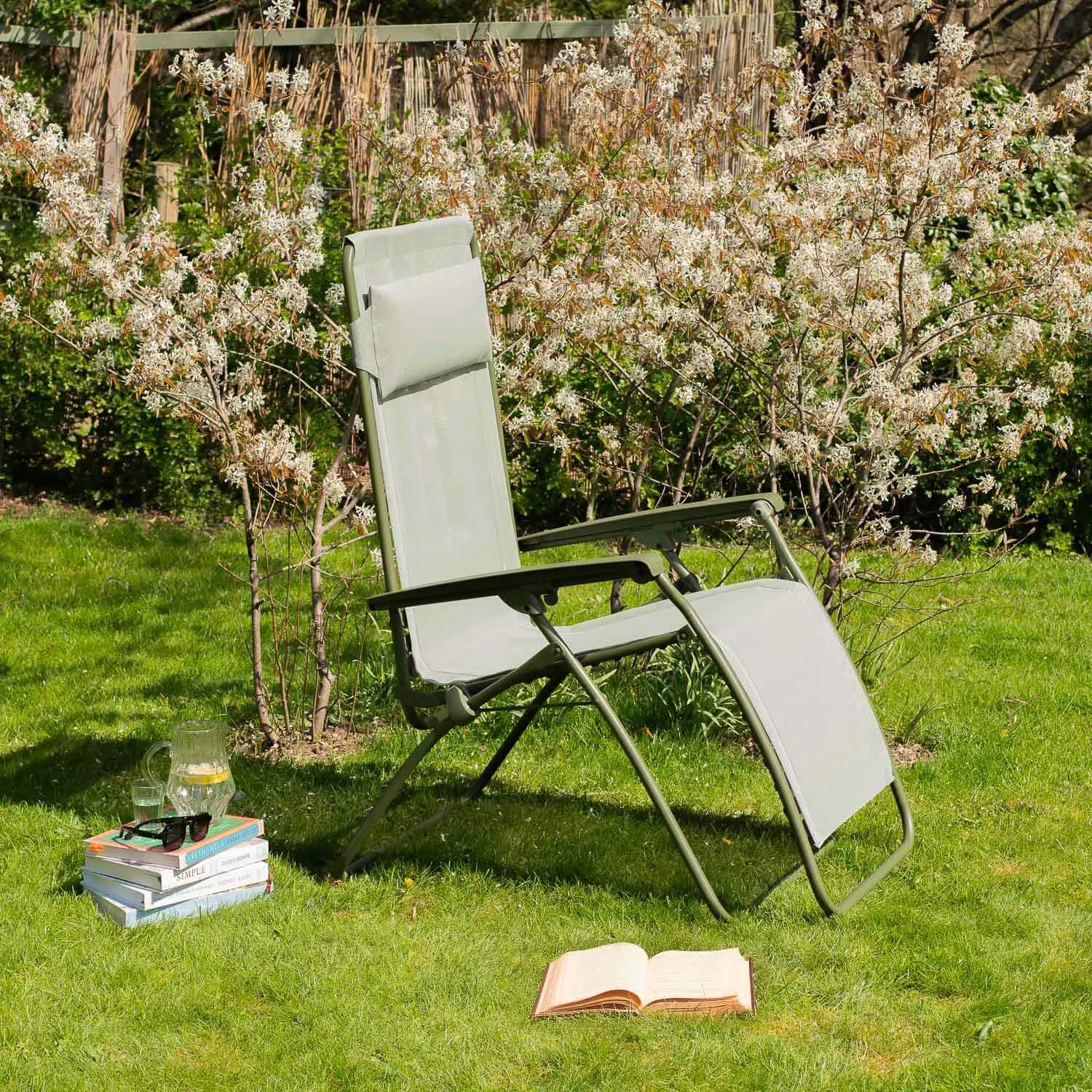 Reclining Garden Chair - Moss Green, Canvas