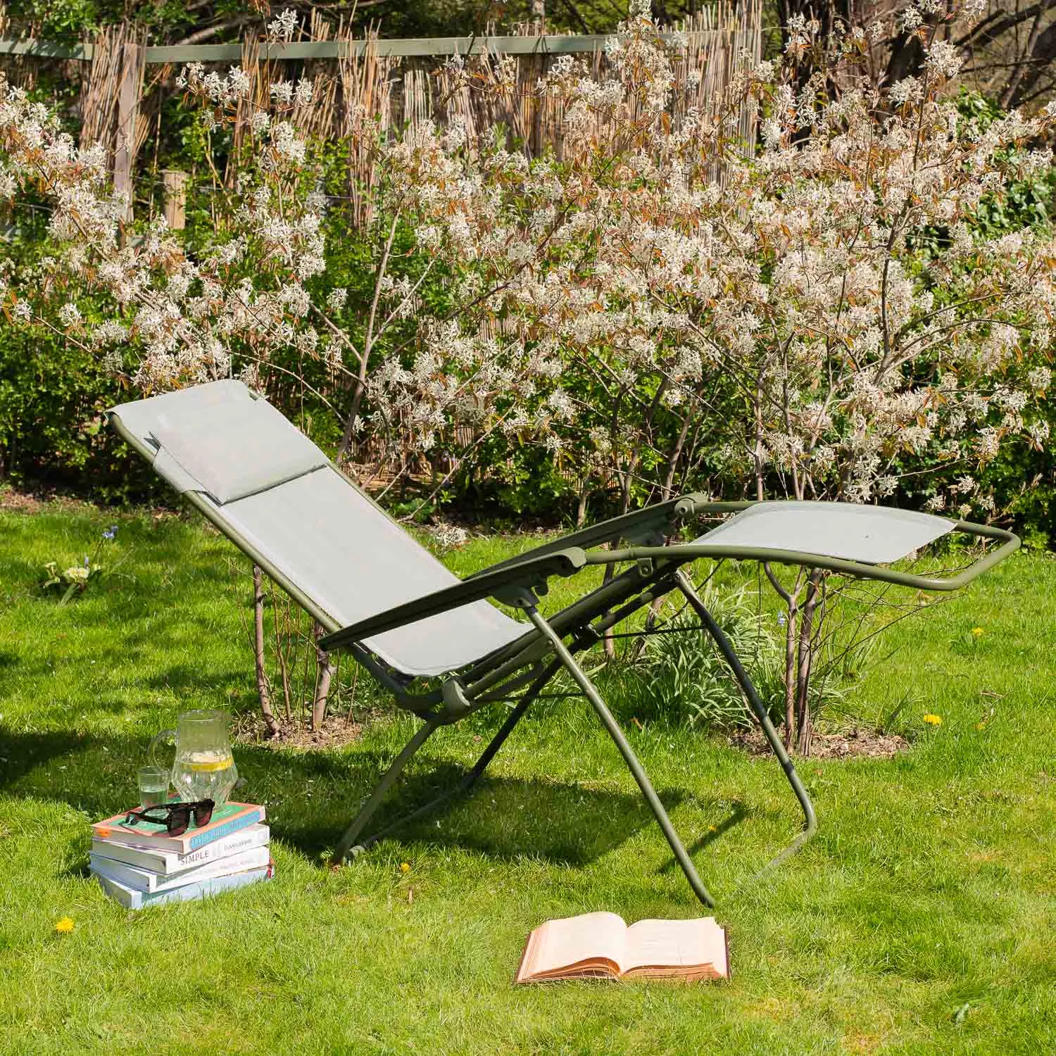 Reclining Garden Chair - Moss Green, Canvas