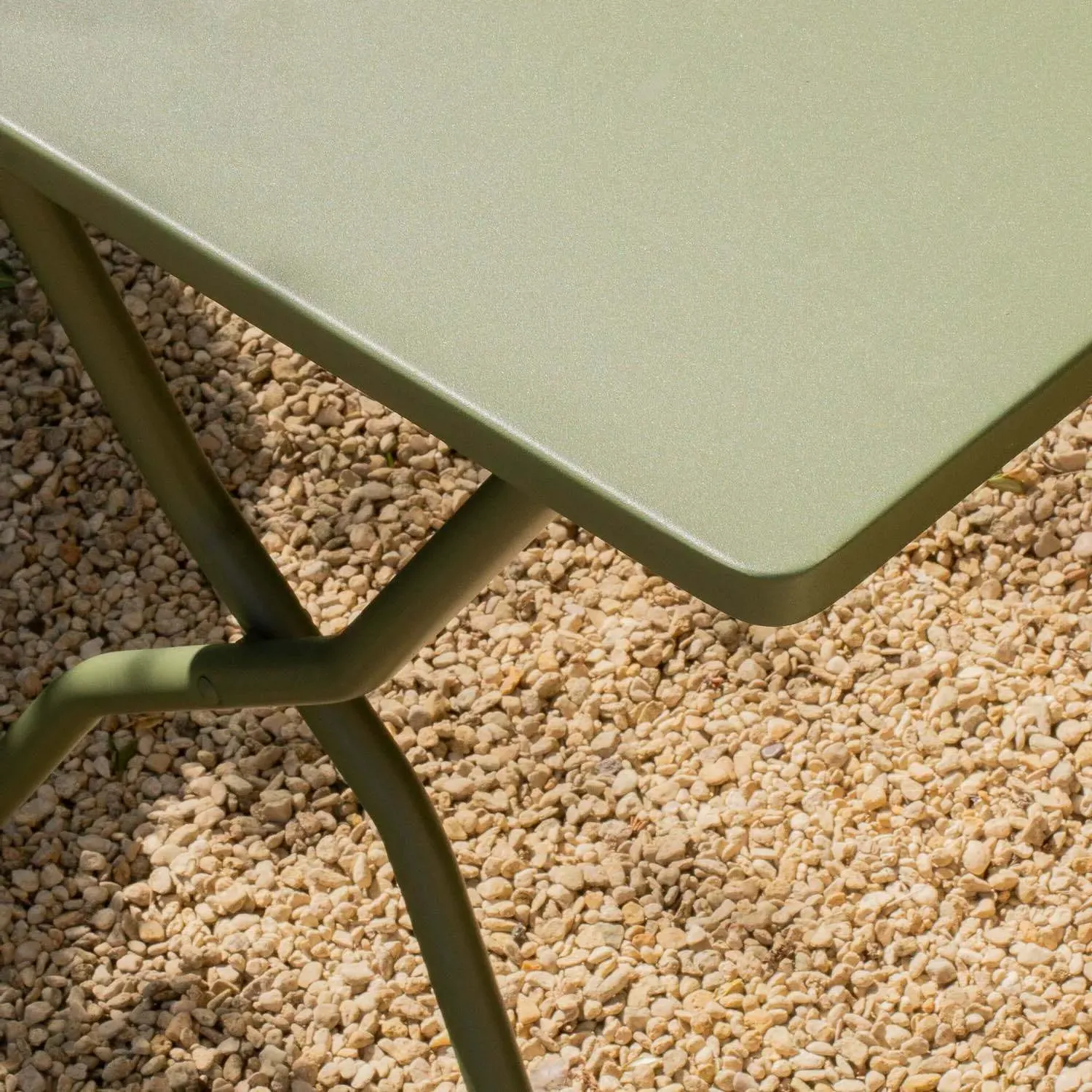 Rectangular Balcony Table and Four Chairs Set - Moss Green, Canvas