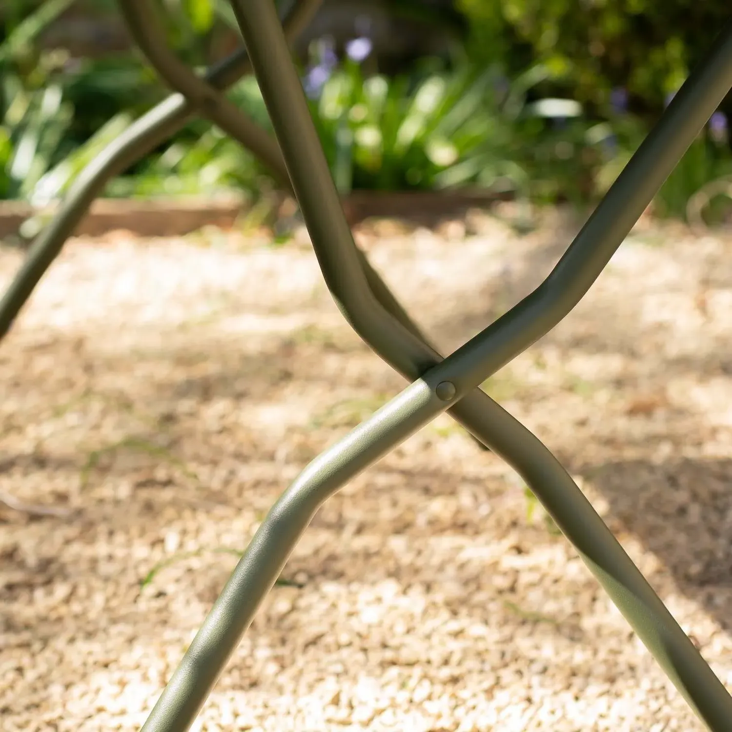 Rectangular Balcony Table and Four Chairs Set - Moss Green, Canvas