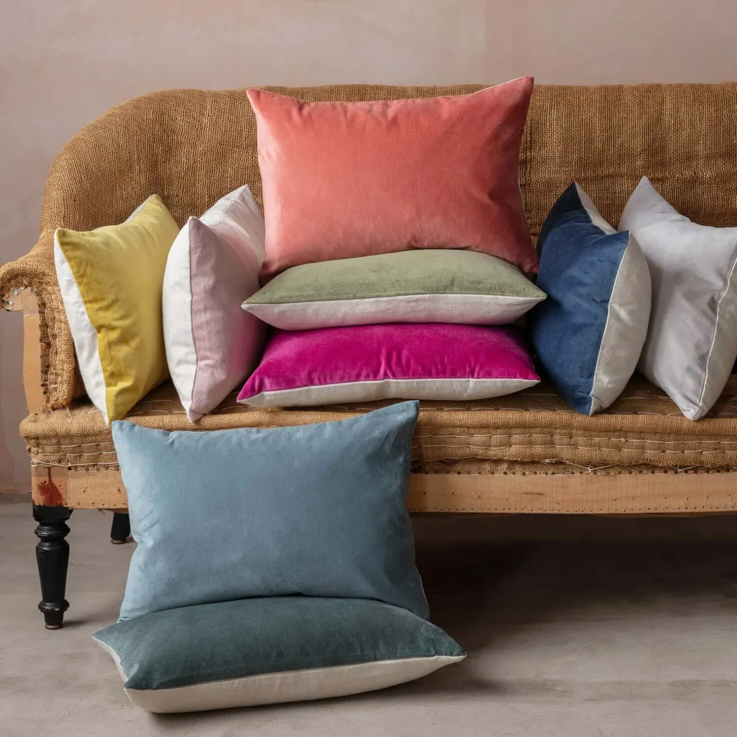 Rectangular Cushion - Dusty Rose, Velvet image