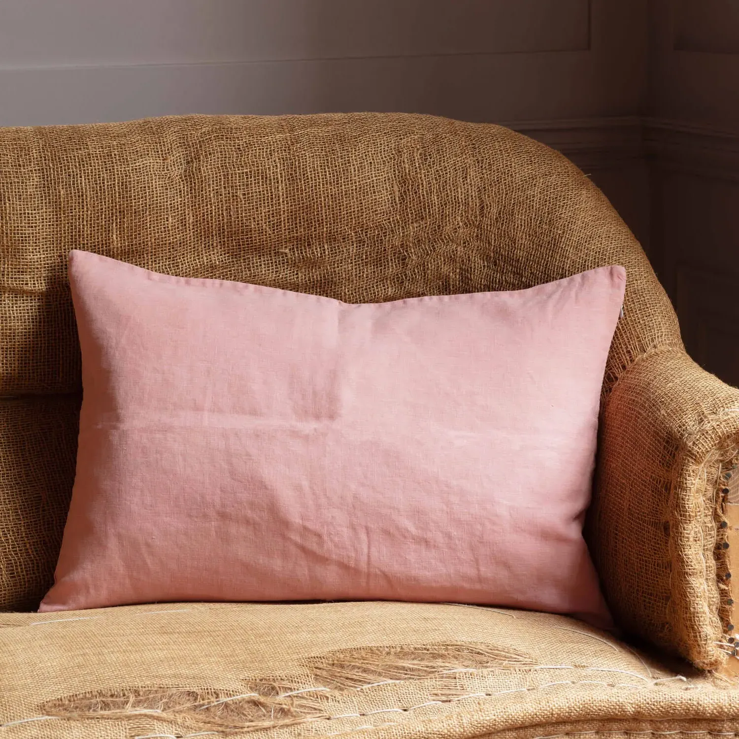 Rectangular Cushion - Fog Grey, Linen