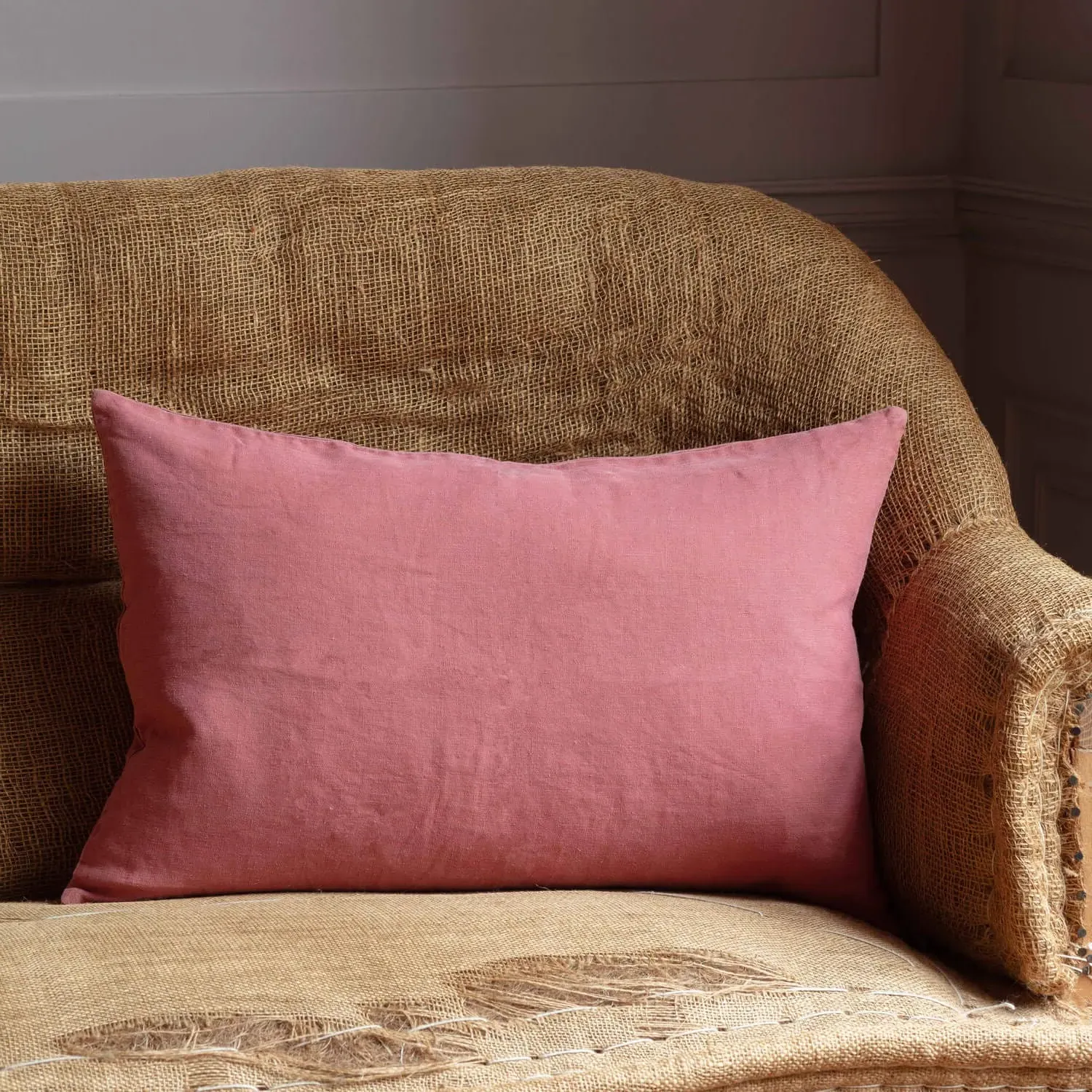 Rectangular Cushion - Fog Grey, Linen