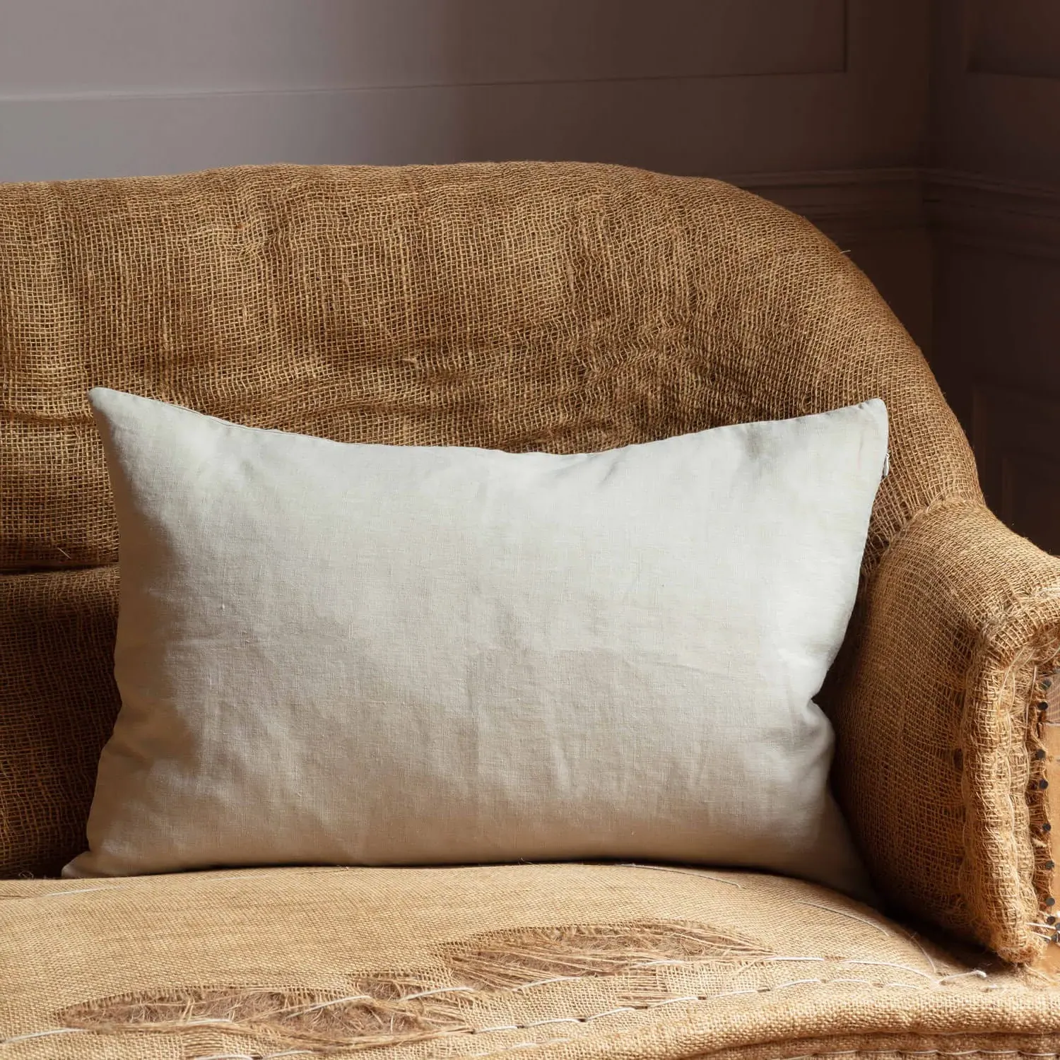 Rectangular Cushion - Fog Grey, Linen