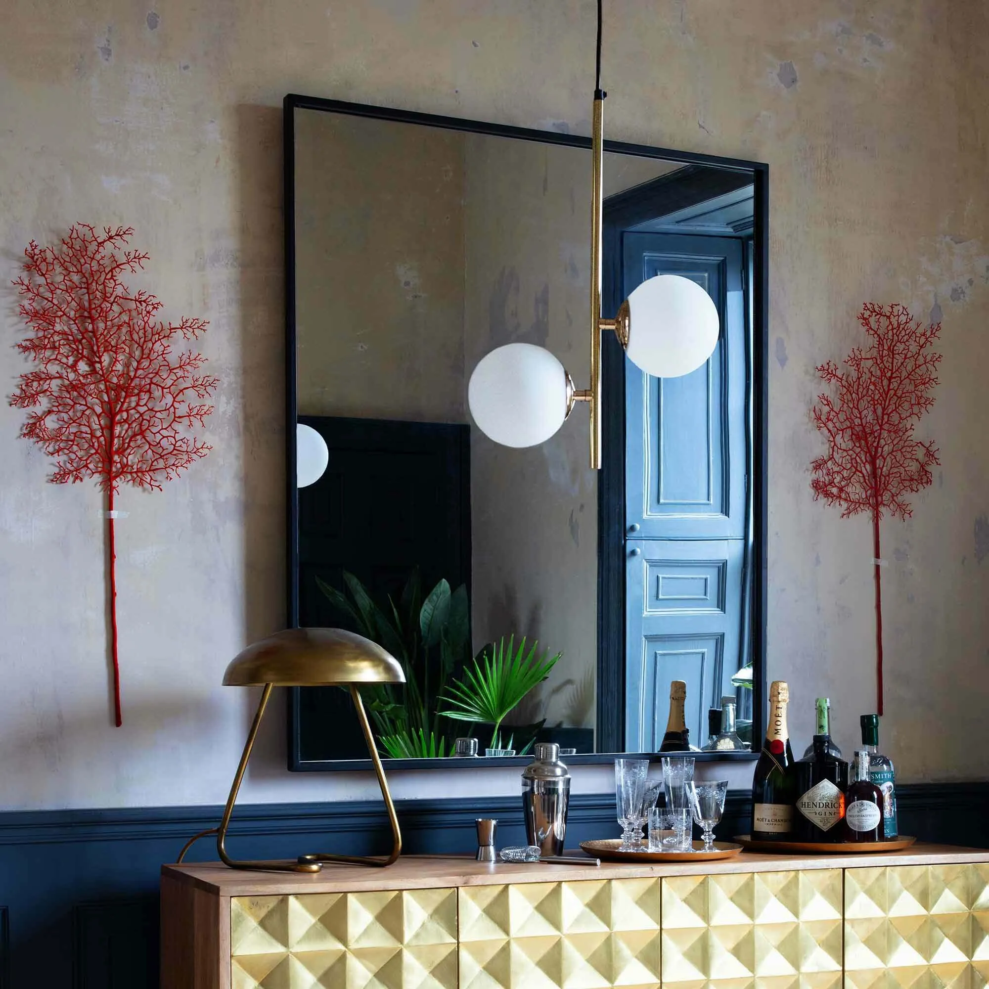 Rectangular Mirror - Black, Iron